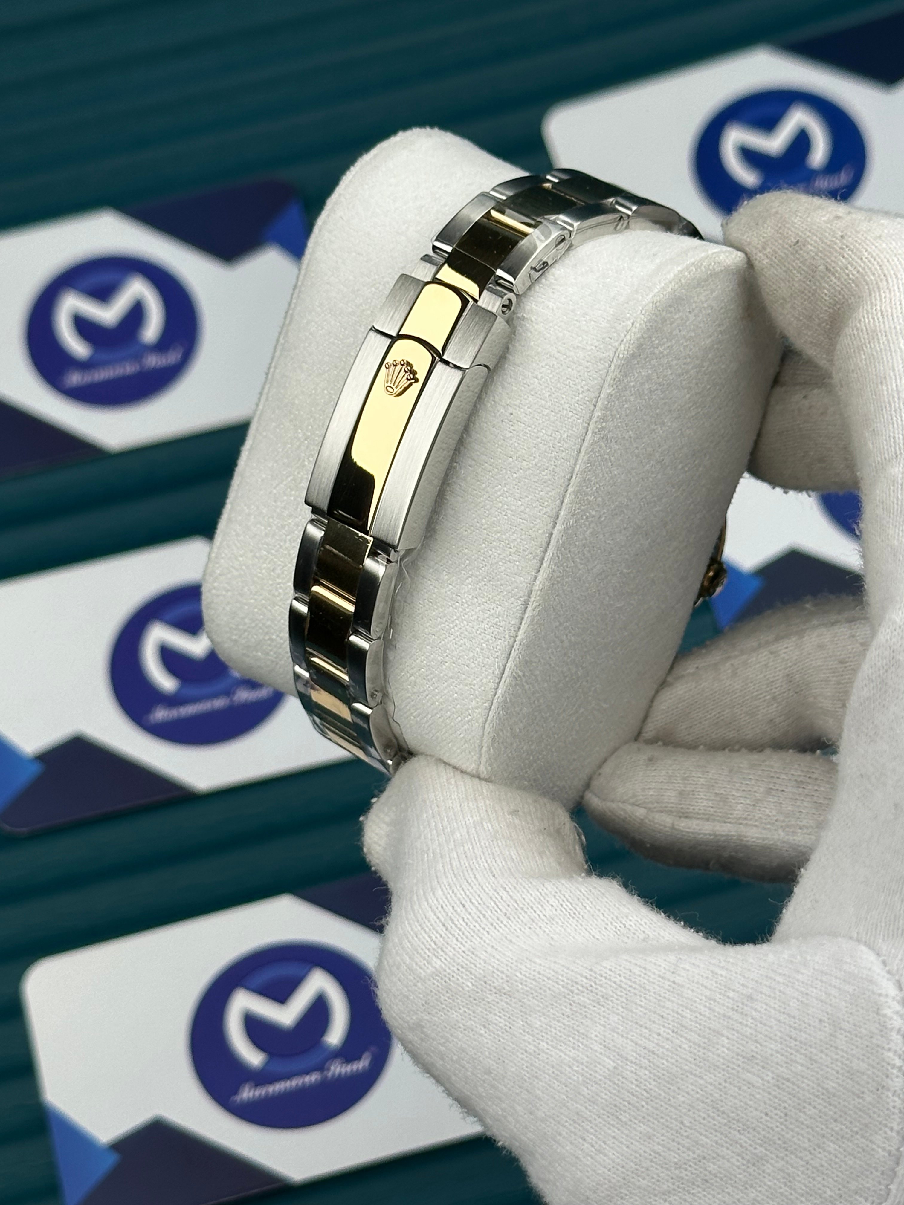 ROLEX 31 YEŞİL KADRAN PIRLANTA BEZEL GOLD-SILVER OYSTER
