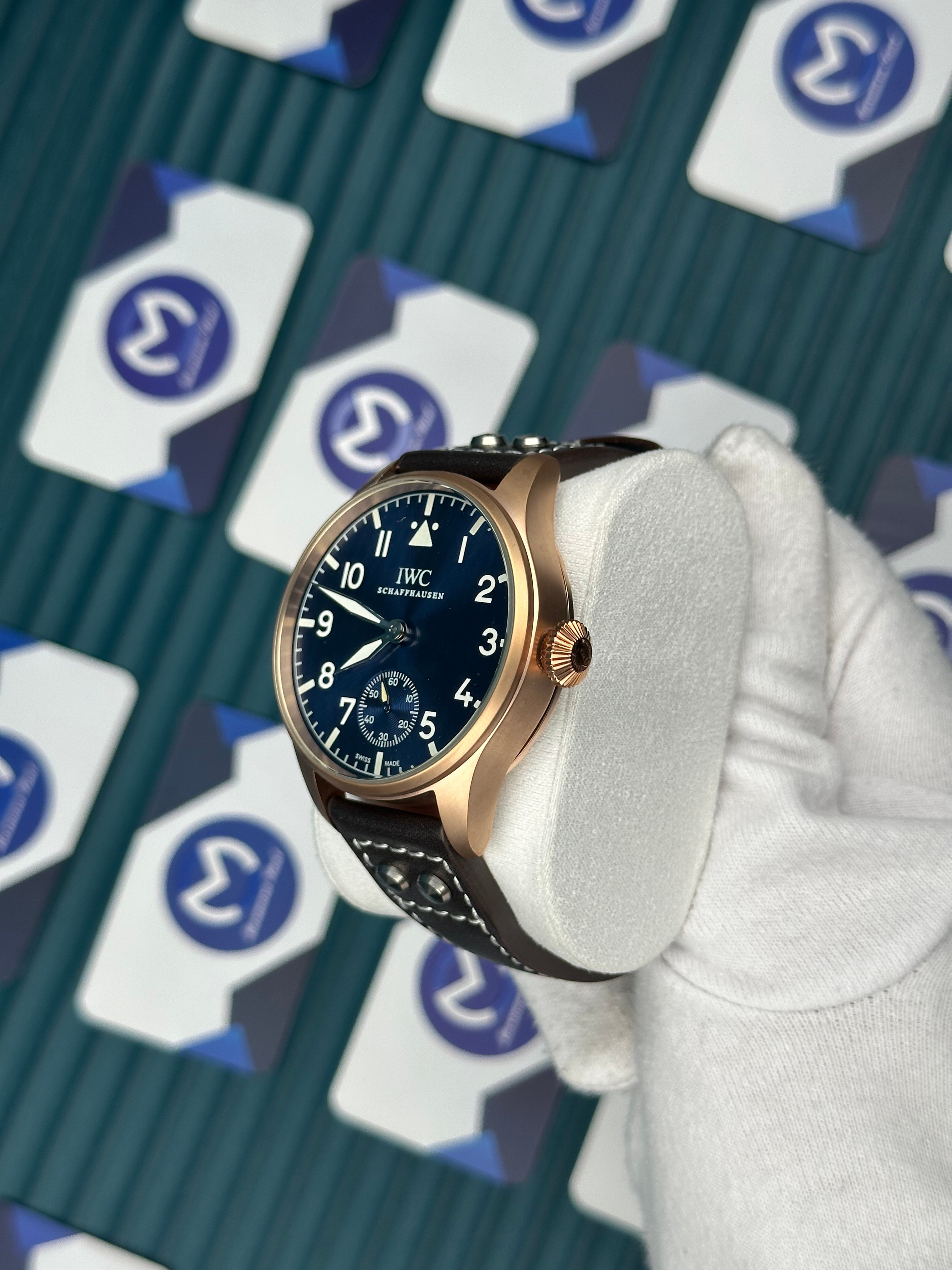 IWC Kahverengi Deri Kordon Saniye Fonksiyonlu Mavi Kadran
