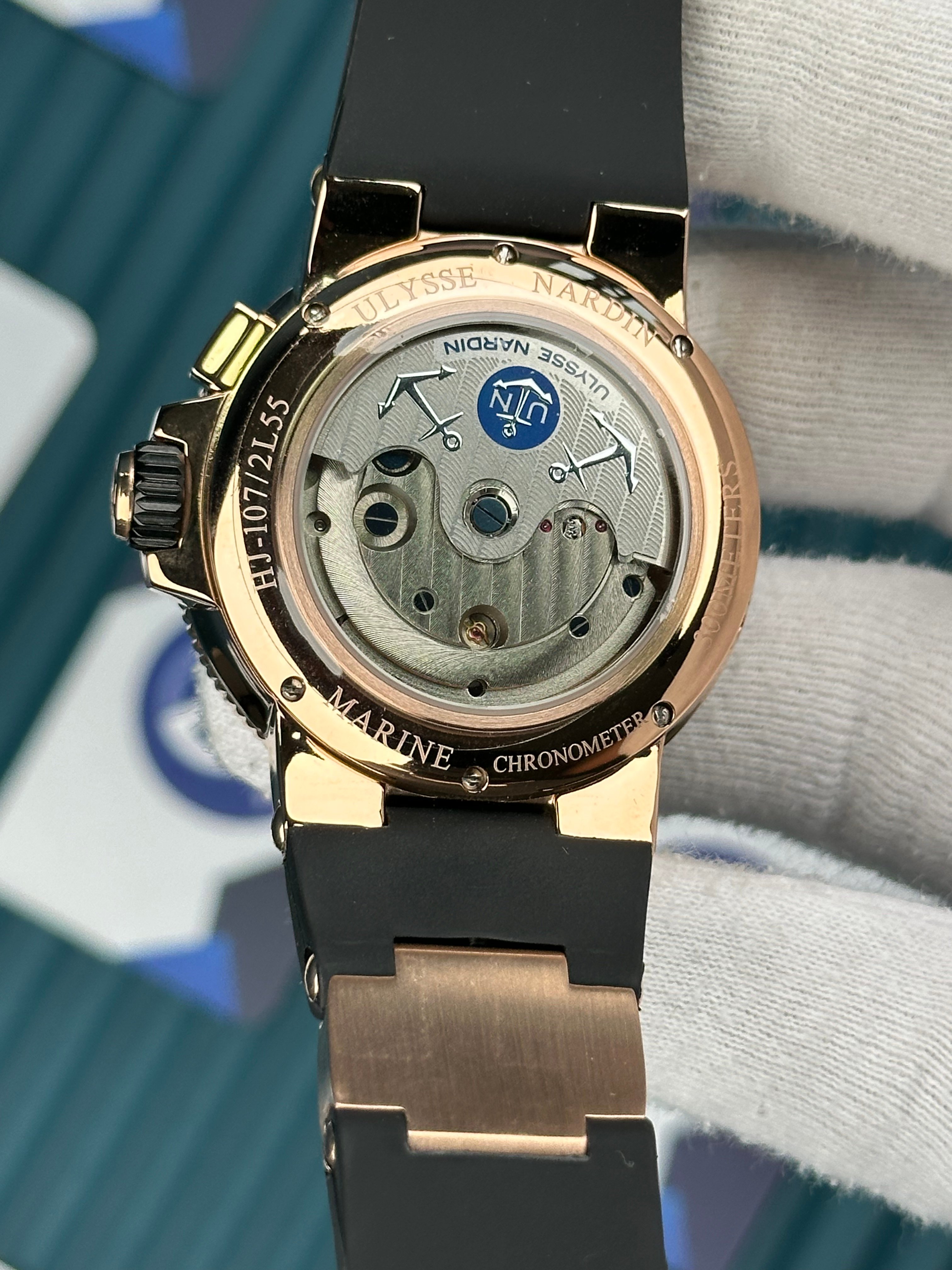 Ulysse Nardin Marine Rose Case Tourbillon Black Cord 