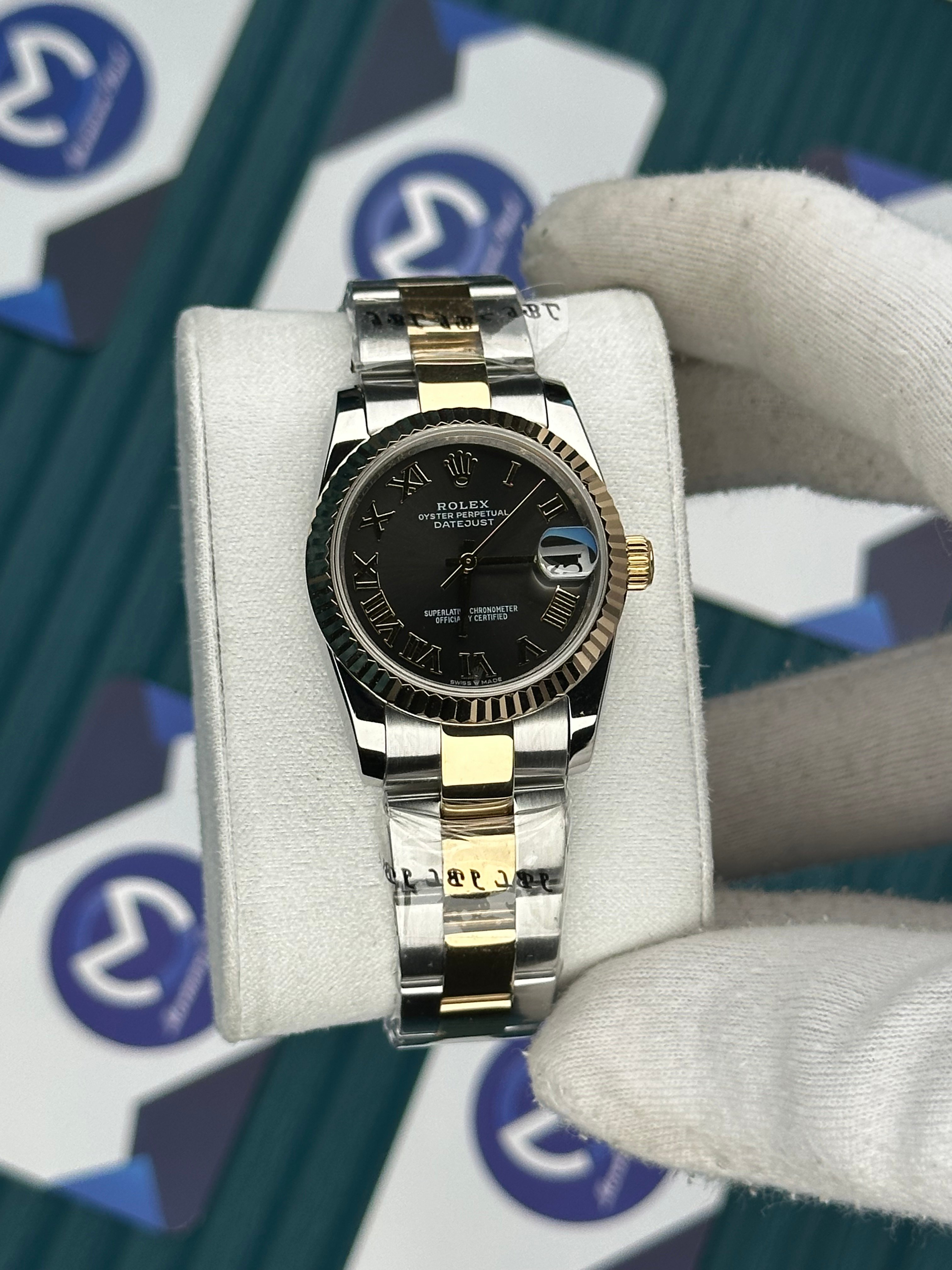 ROLEX 31 GRİ KADRAN ROMA INDEX GOLD-SILVER OYSTER