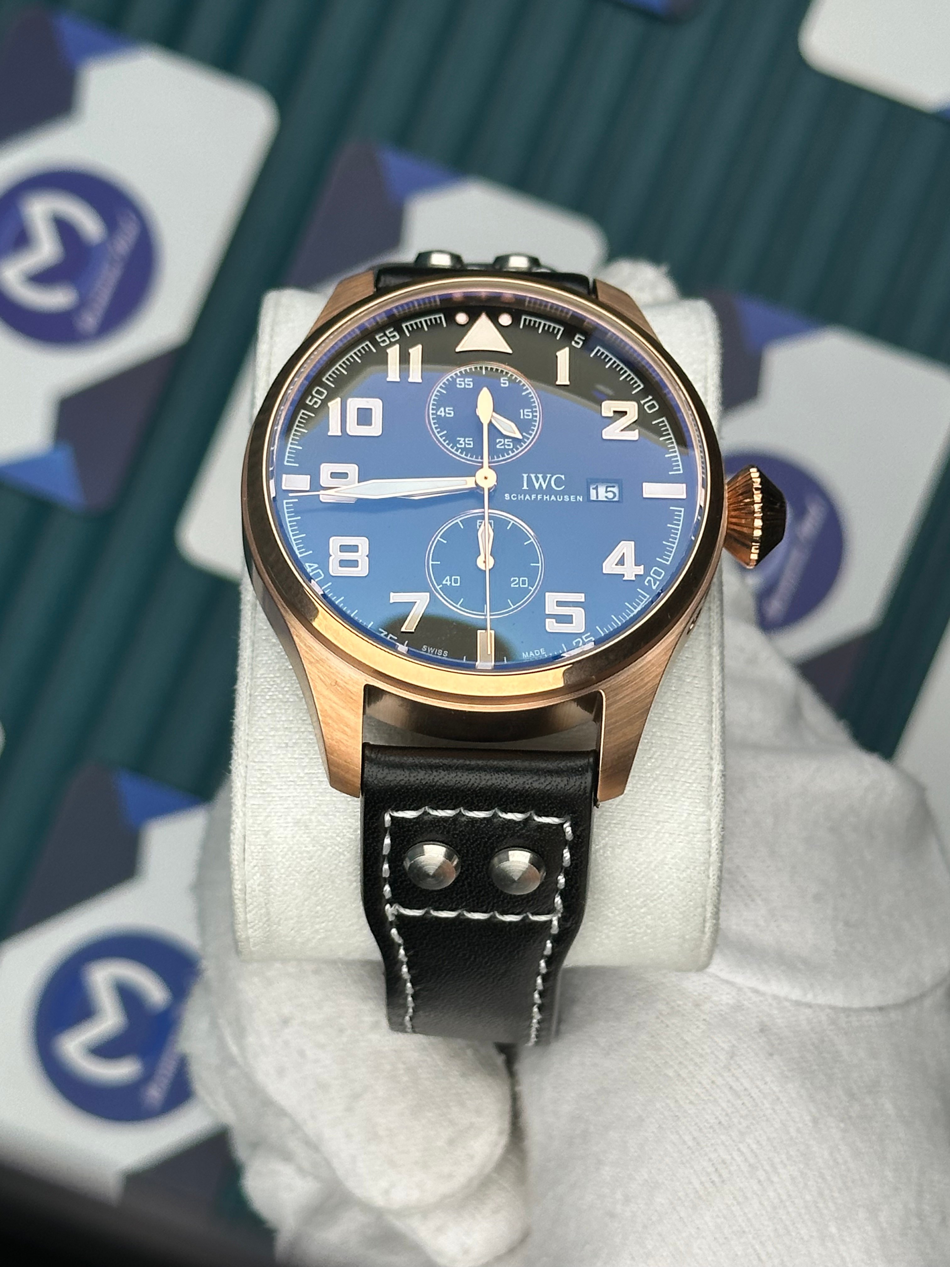 IWC Big Pilot Chronometer Rose Case Black Dial 