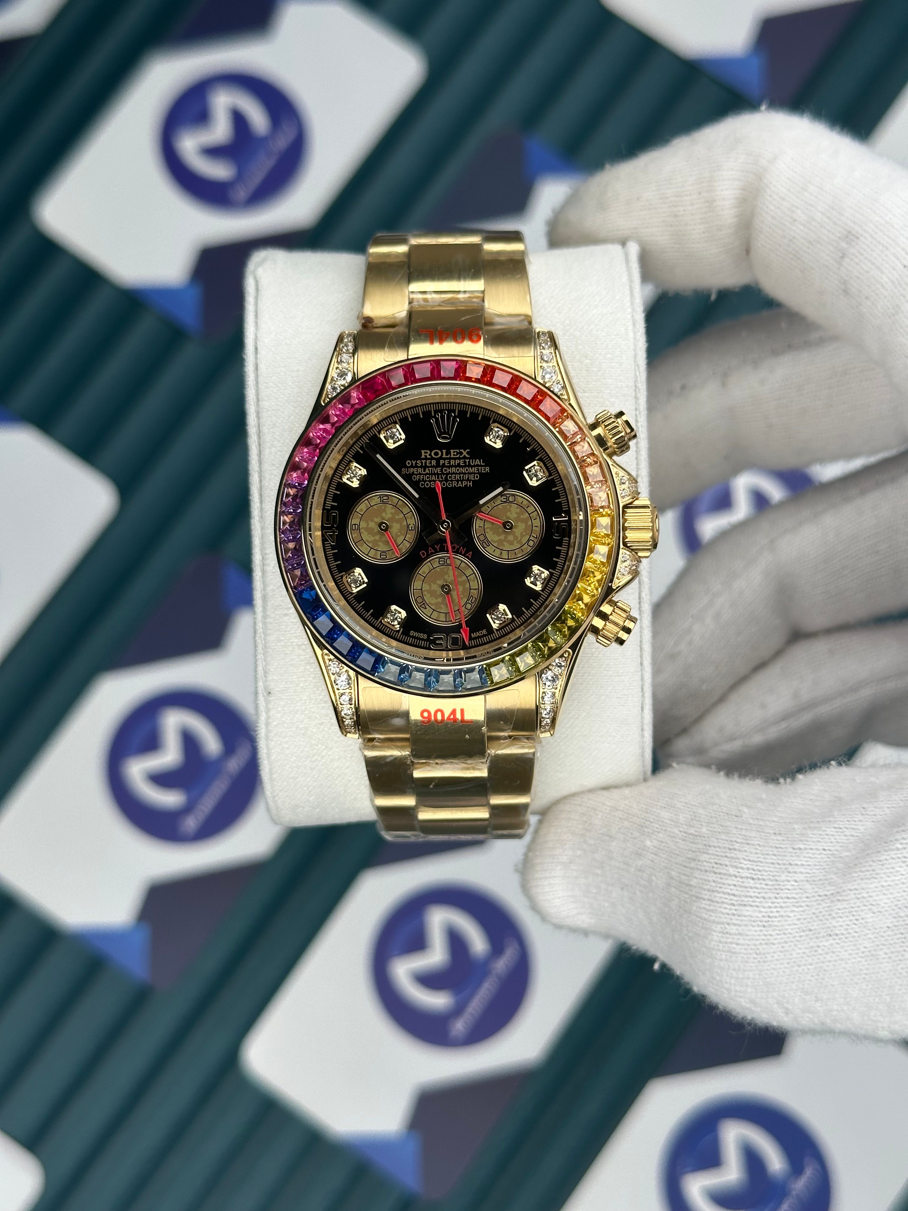 Rolex Daytona Gold Rainbow Taşlı İndeks