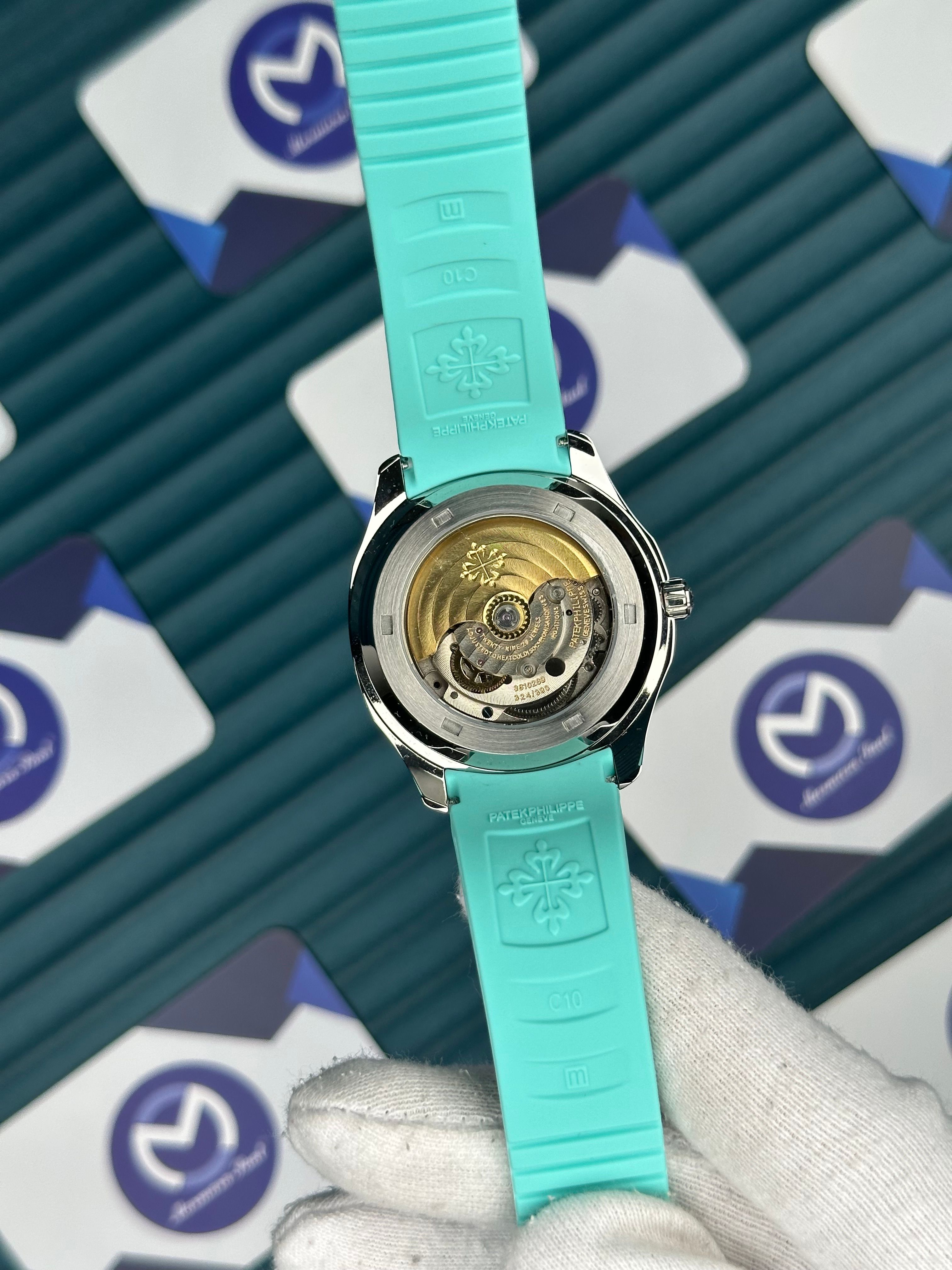 Patek Philippe Turkuaz Kauçuk Kordon Gümüş Kasa