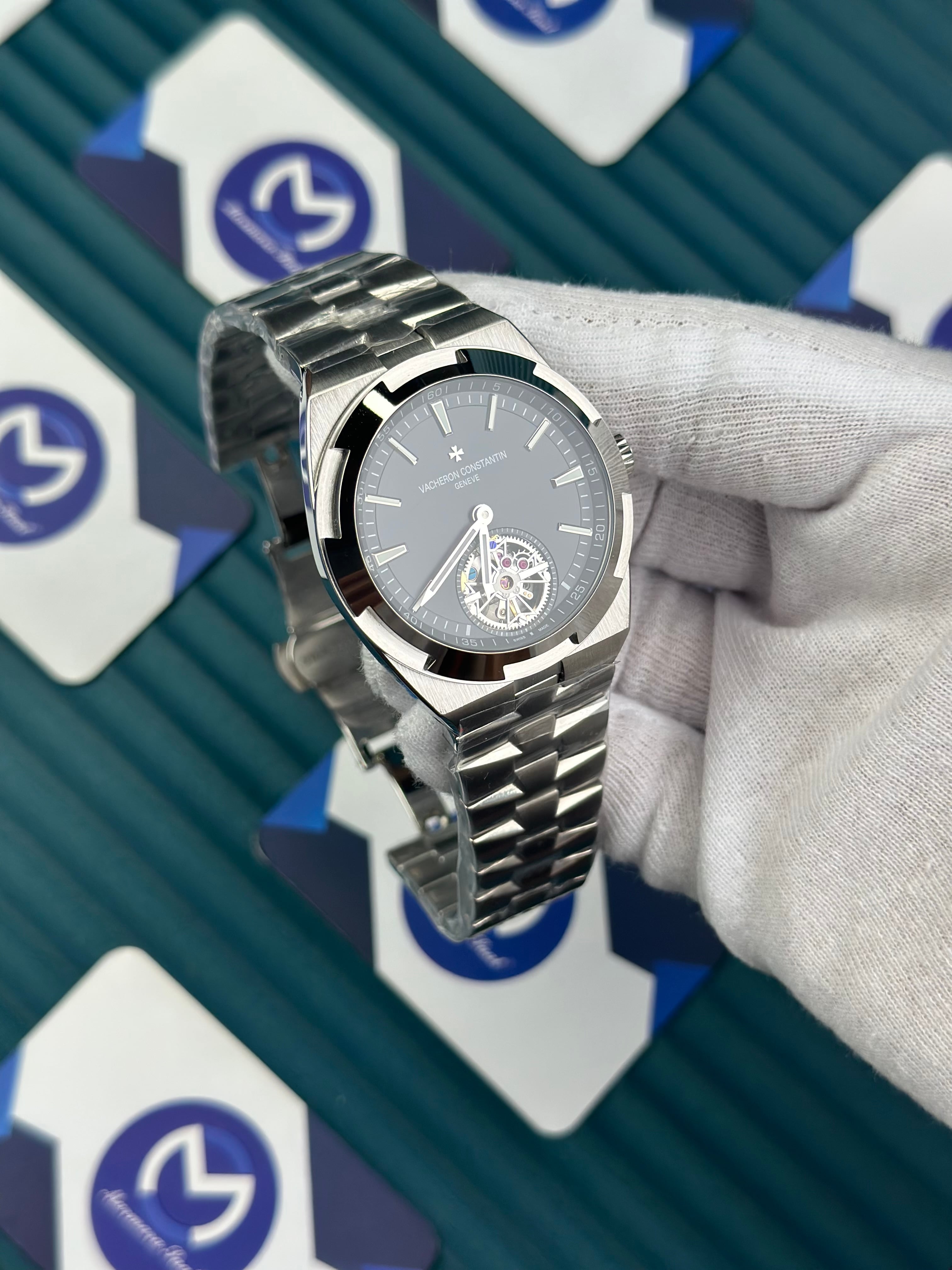 VACHERON CONSTANTIN BLACK OVERSEAS TOURBILLON SILVER