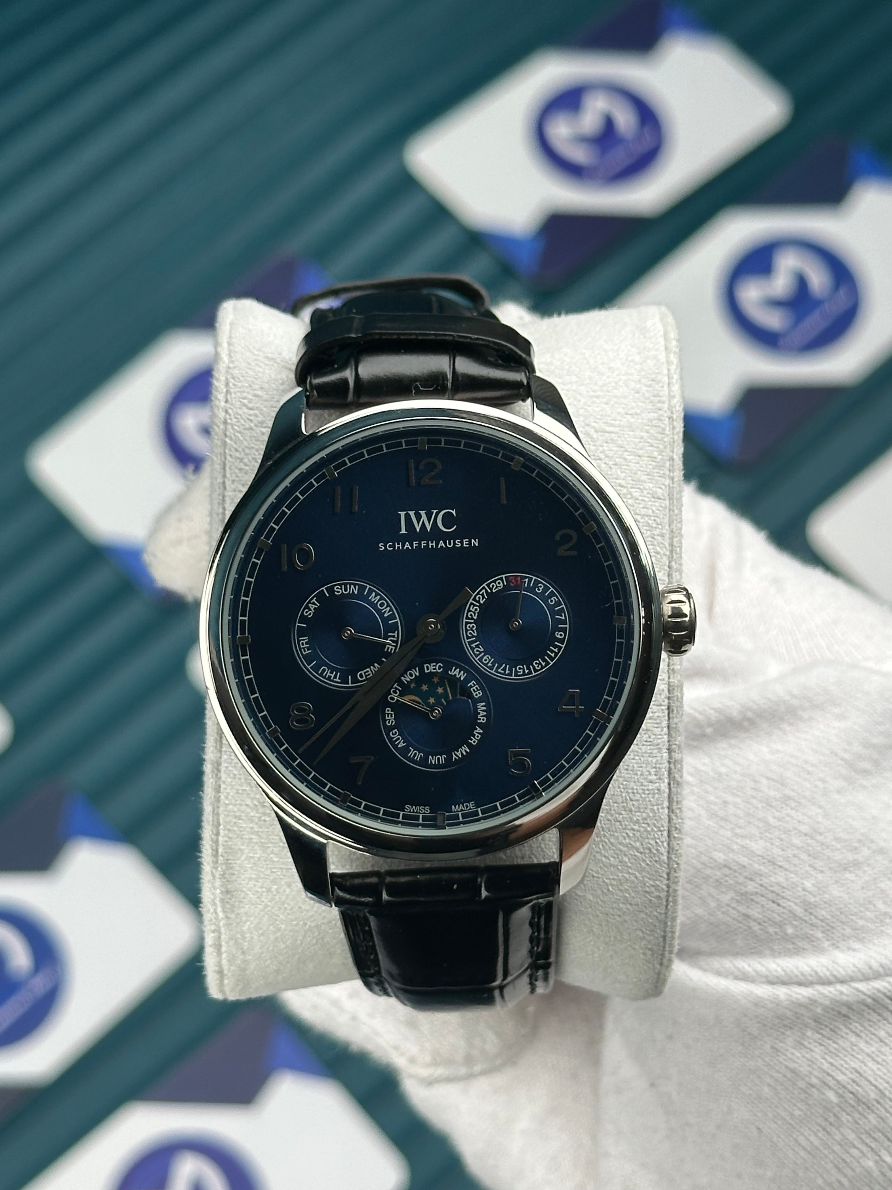 IWC PORTUGUIESER PERPETUAL CALENDAR BLUE SILVER