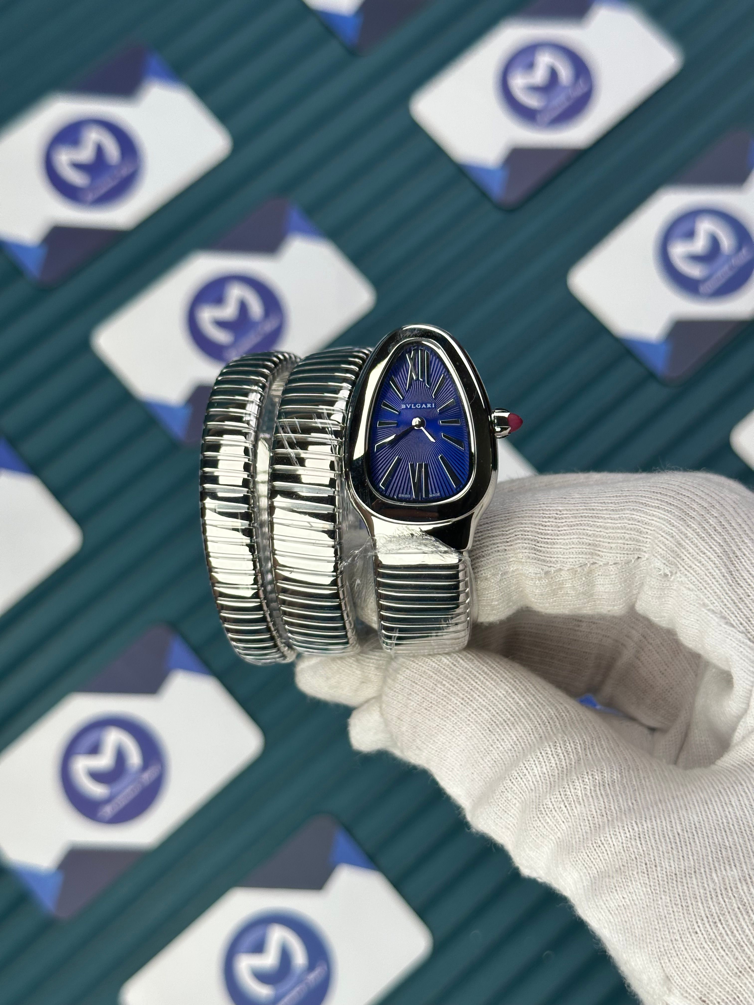 BVLGARI SERPENTI BLUE DIAL LONG TUBOGAS