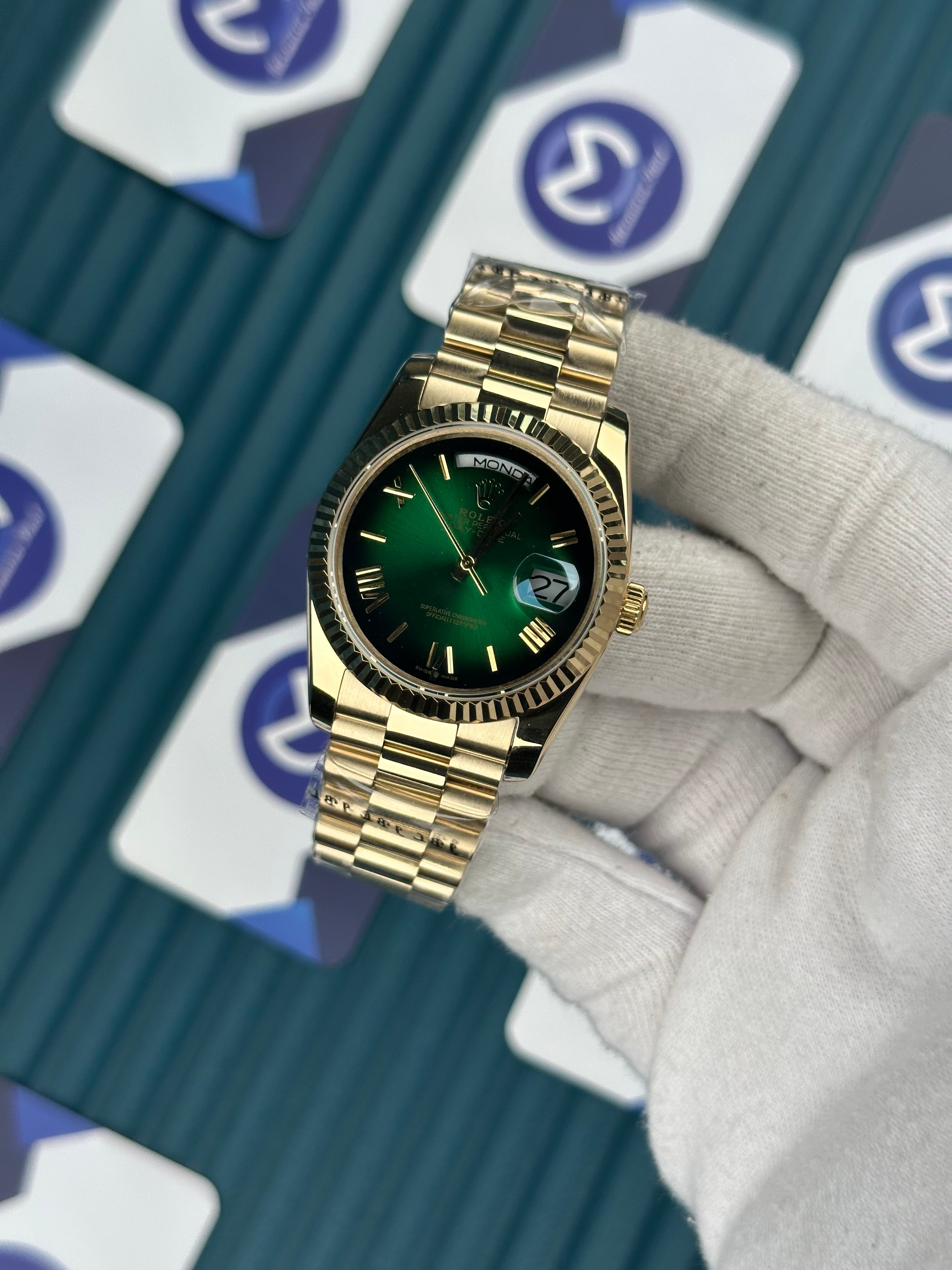 ROLEX 36 DAYDATE GREEN GOLD PRESIDENT