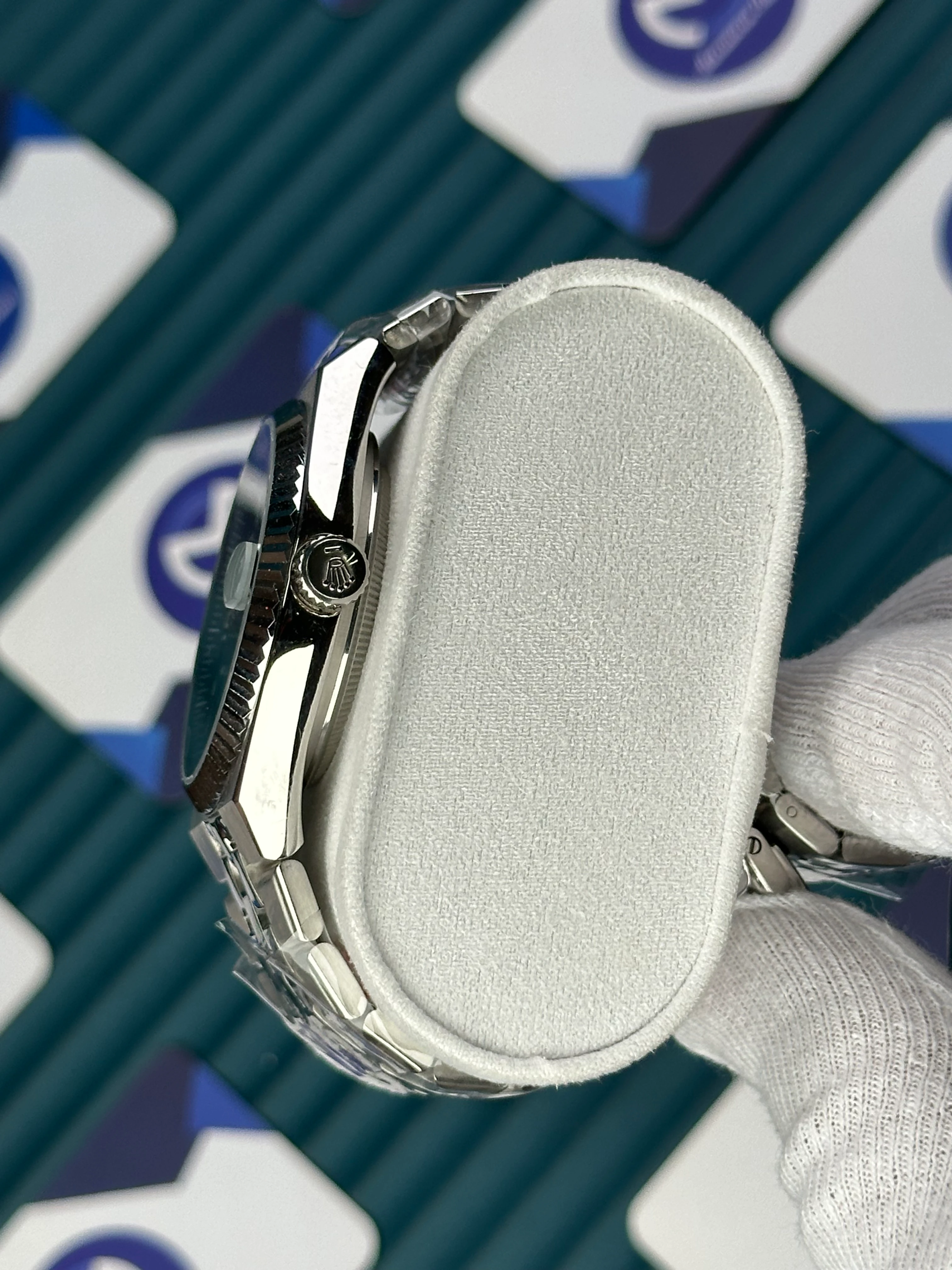 ROLEX LAND DWELLER TIFFANY DIAL SILVER OYSTERSTEEL 