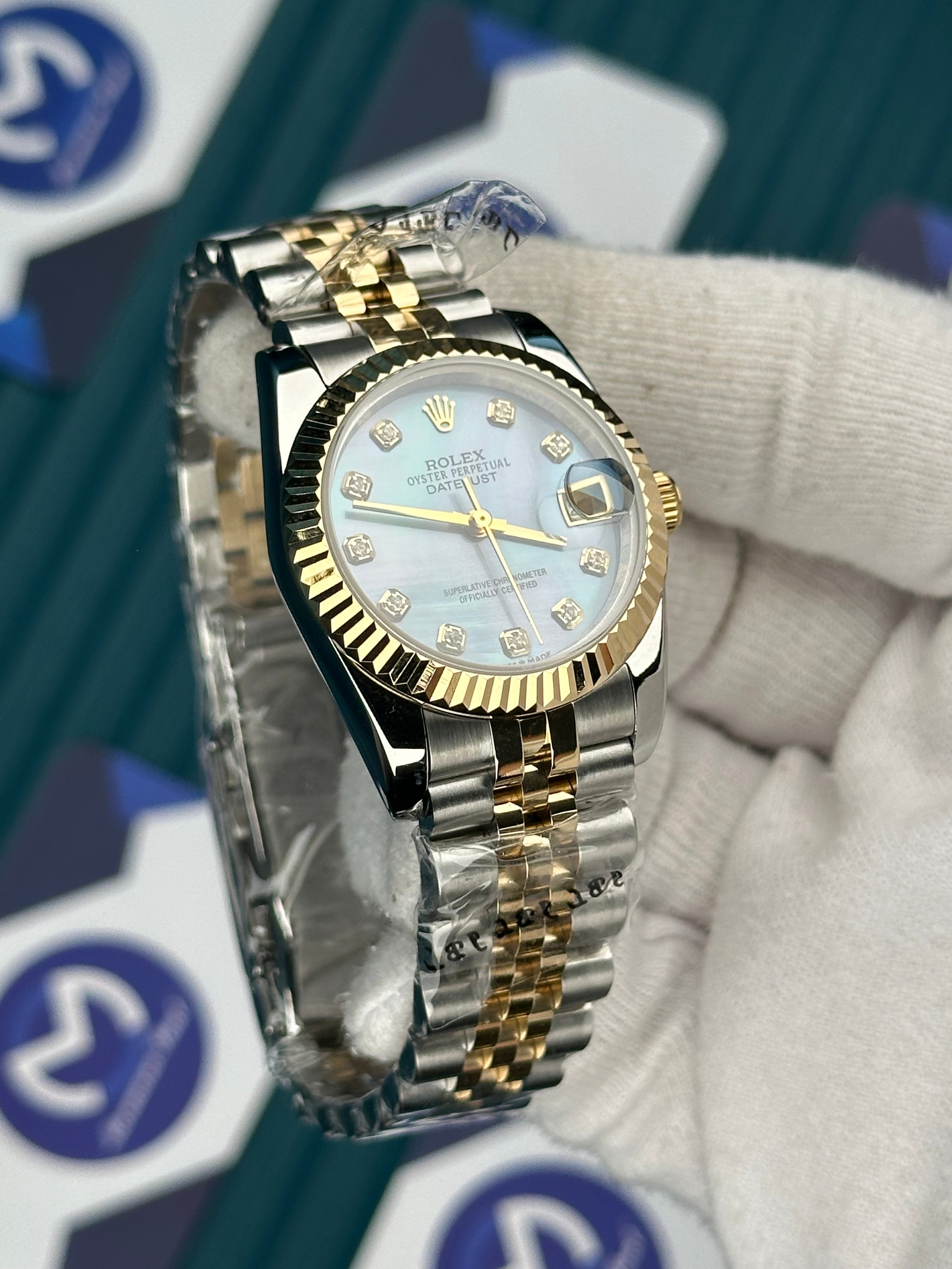 ROLEX 31 SEDEFLİ MAVİ GOLD-SILVER JUBILEE