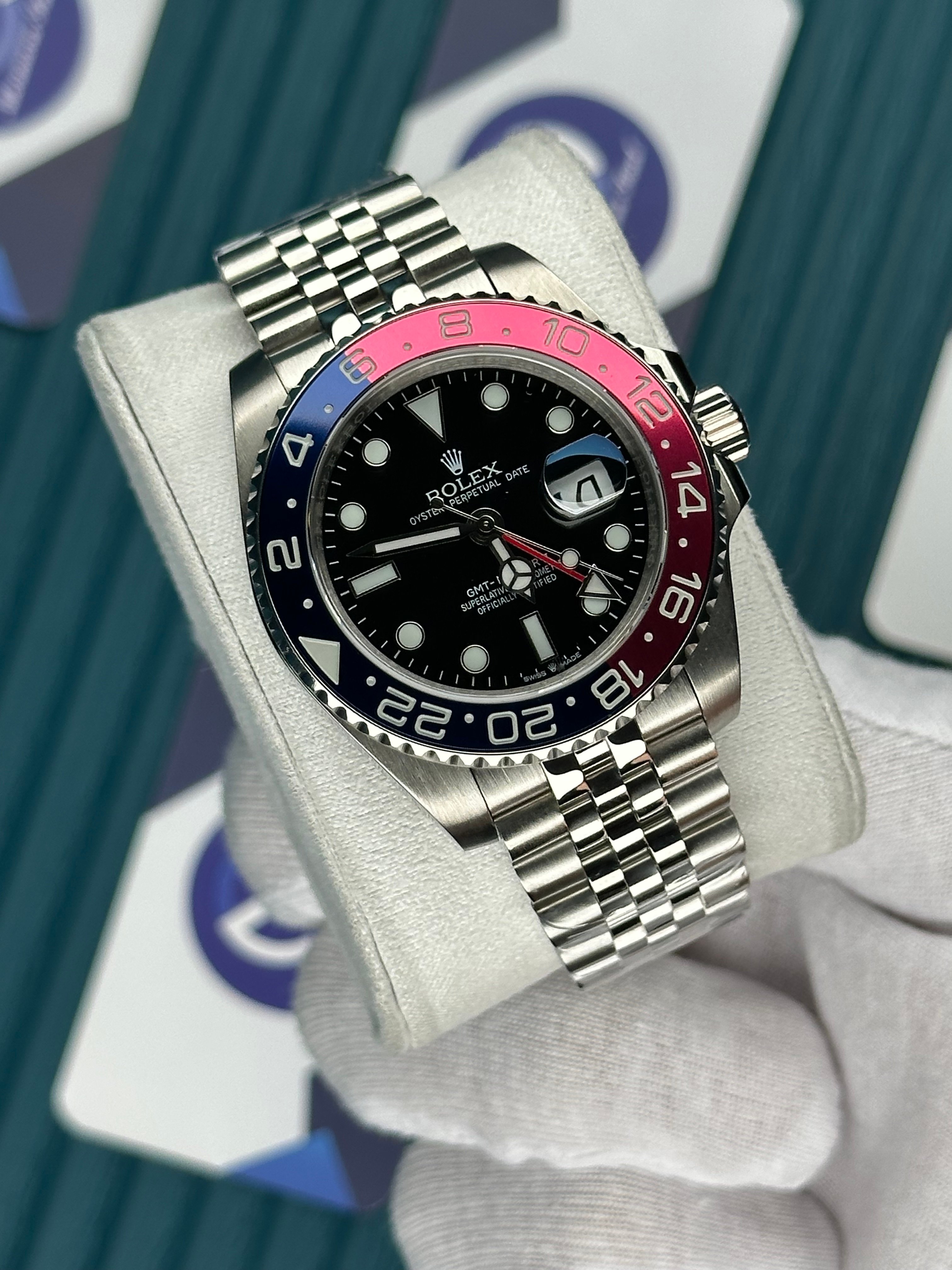 ROLEX GMT MASTER II BLACK DIAL PEPSI JUBILE 