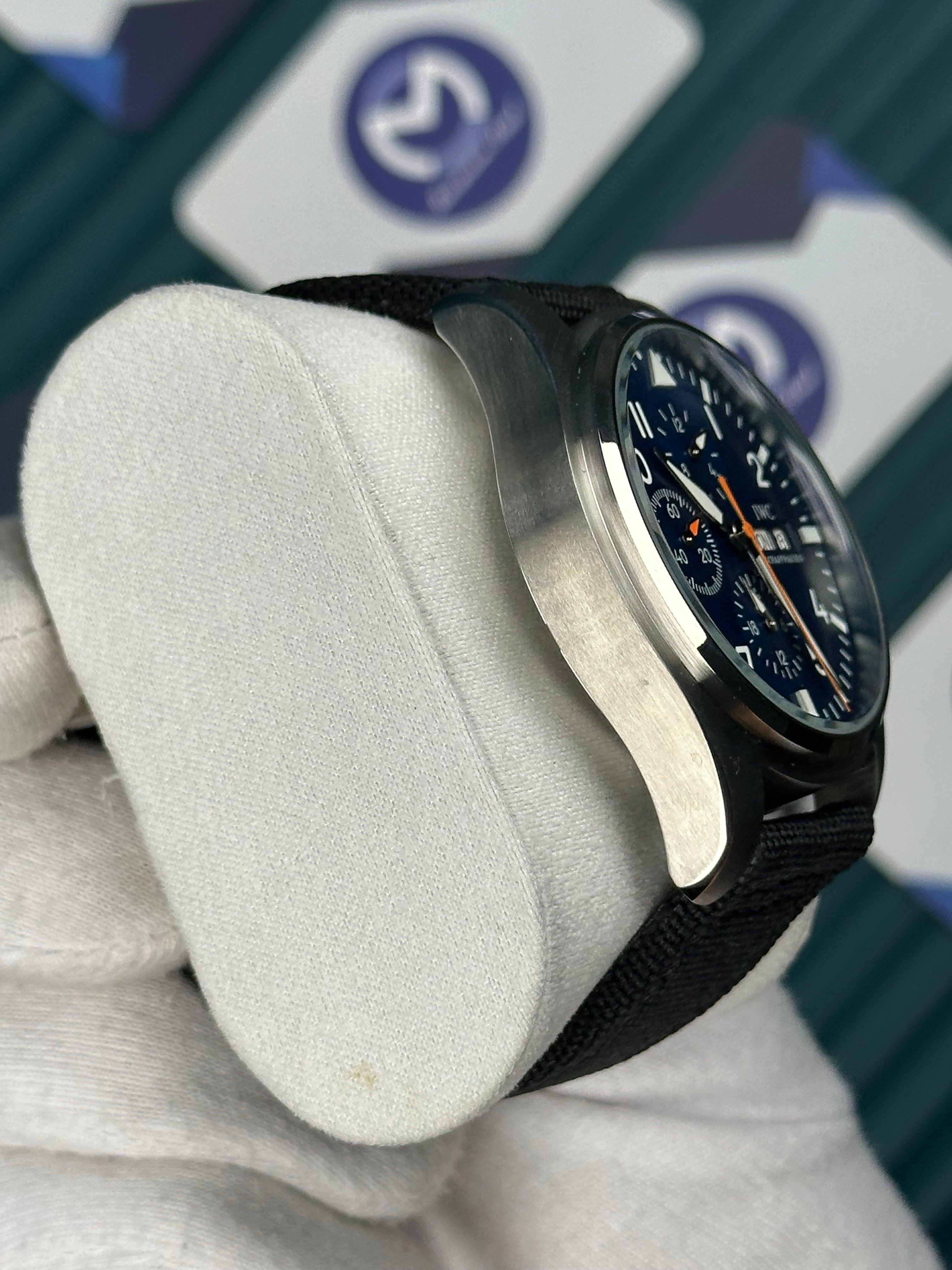 IWC BIG PILOT SİYAH BEZ KORDON MAVİ KADRAN