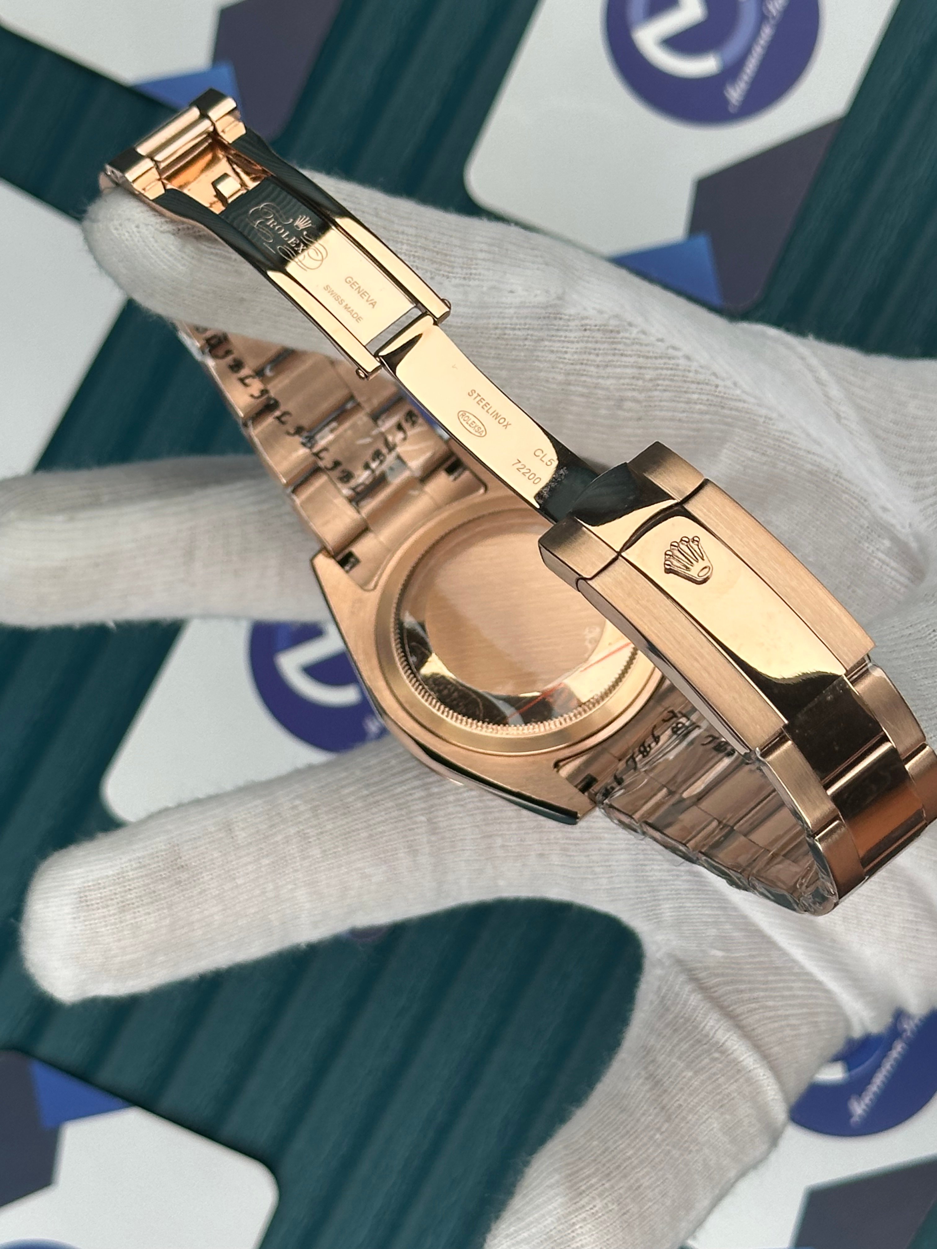 ROLEX SKY-DWELLER CHOCOLATE DIAL ROSE OYSTER