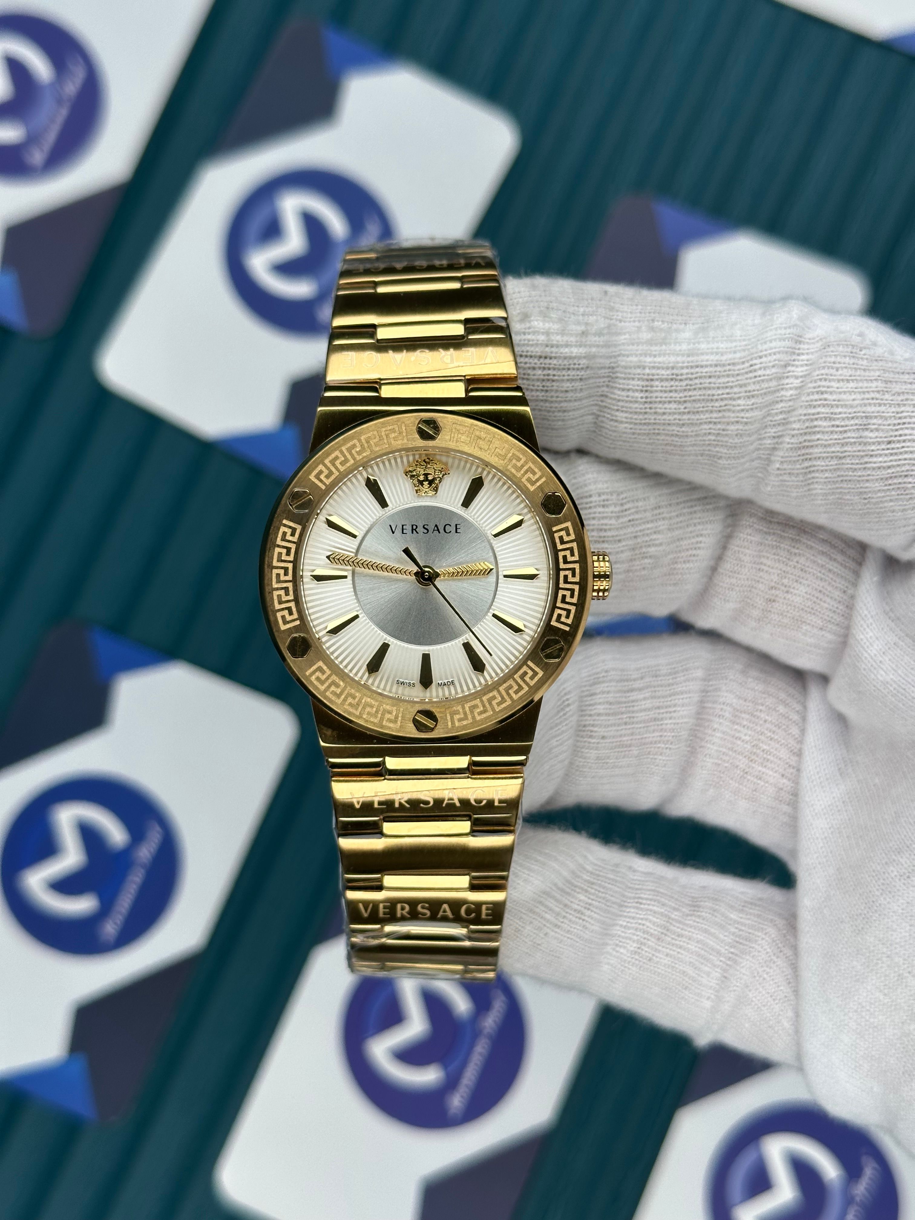 VERSACE 36 WHITE DIAL GOLD LADY