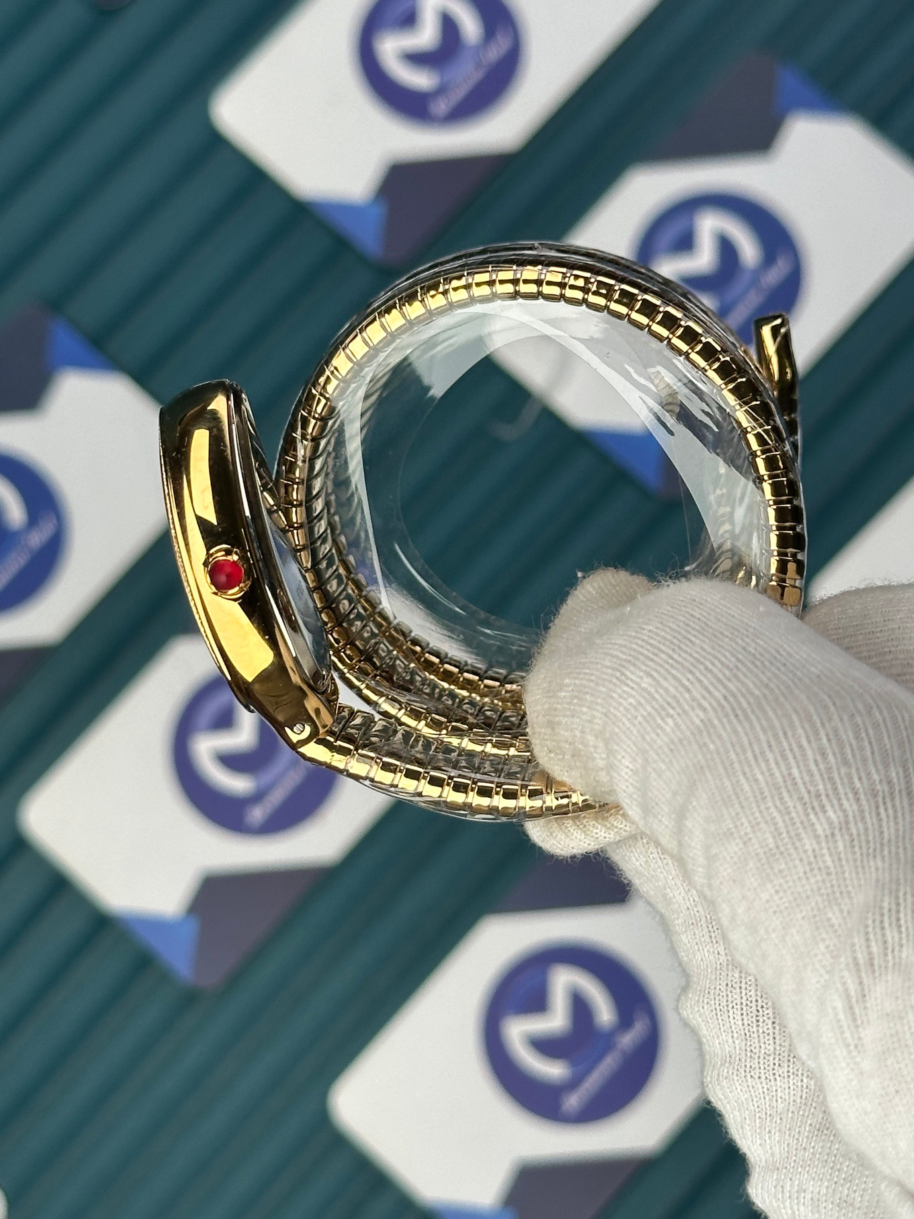 BVLGARI SERPENTI GOLD DIAL DIAMOND BEZEL GOLD LONG TUBOGAS