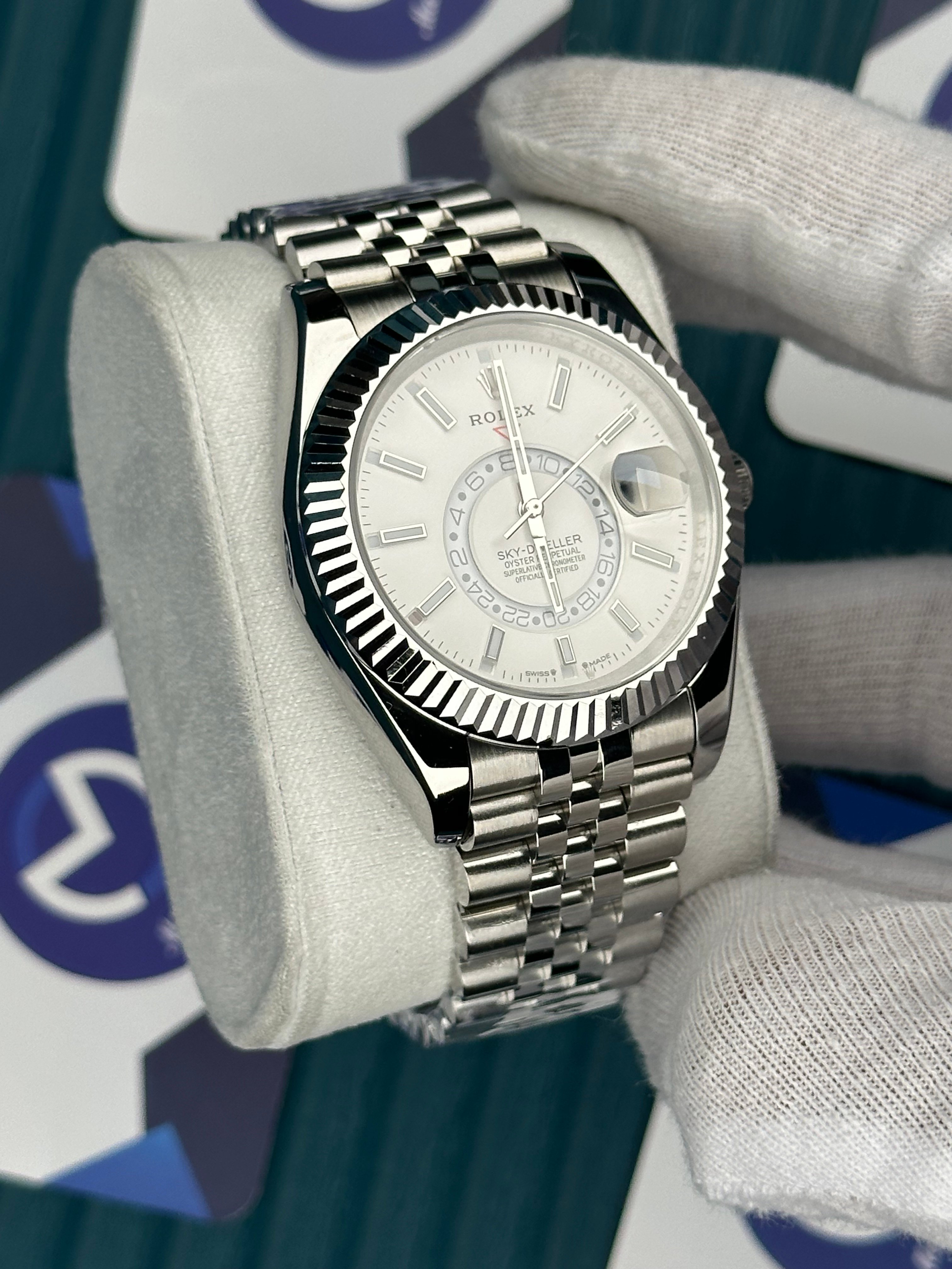 ROLEX SKYDWELLER WHITE DIAL SILVER JUBILE