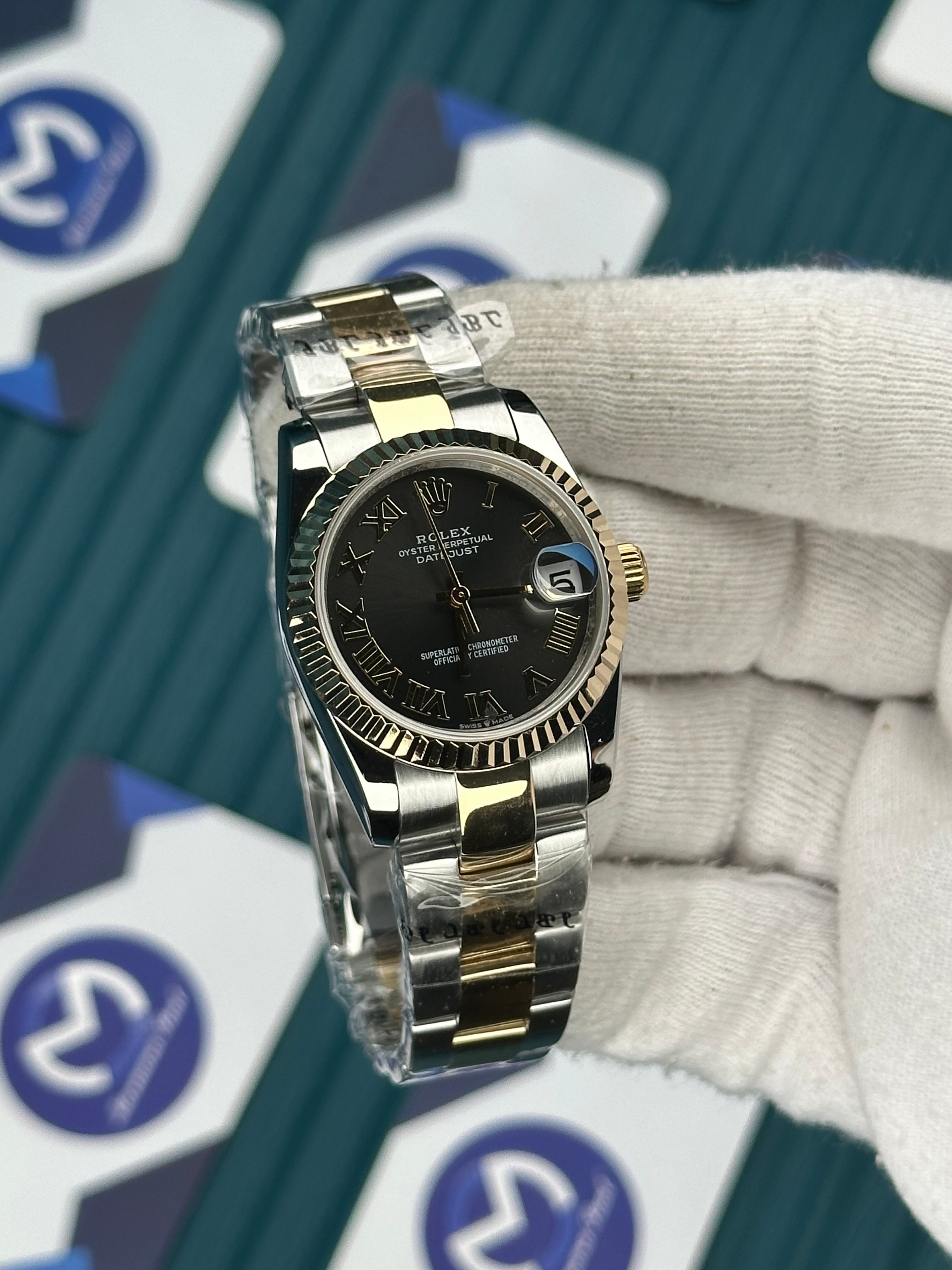 ROLEX 31 GRİ KADRAN ROMA INDEX GOLD-SILVER OYSTER