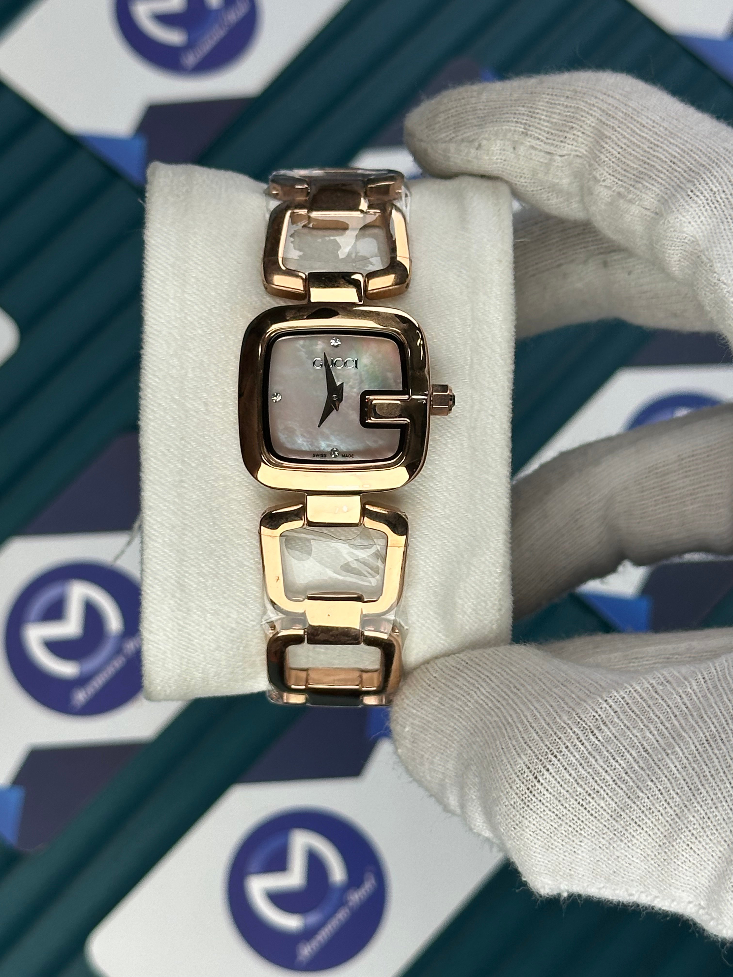 GUCCI WOMAN RING BRACELET RAINBOW DIAL ROSE CORD