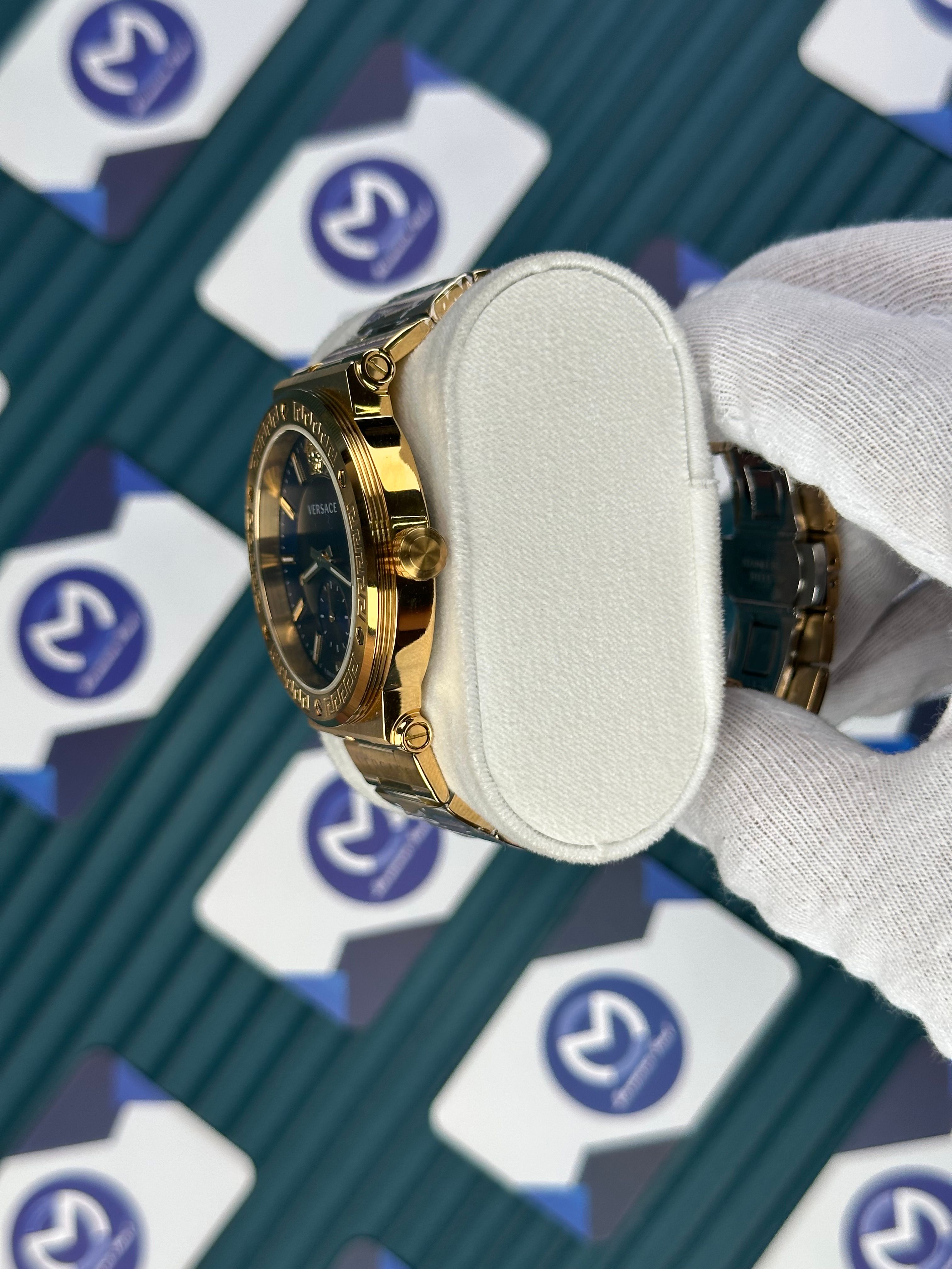 VERSACE BLUE DIAL SECOND CHRONOGRAPH GOLD