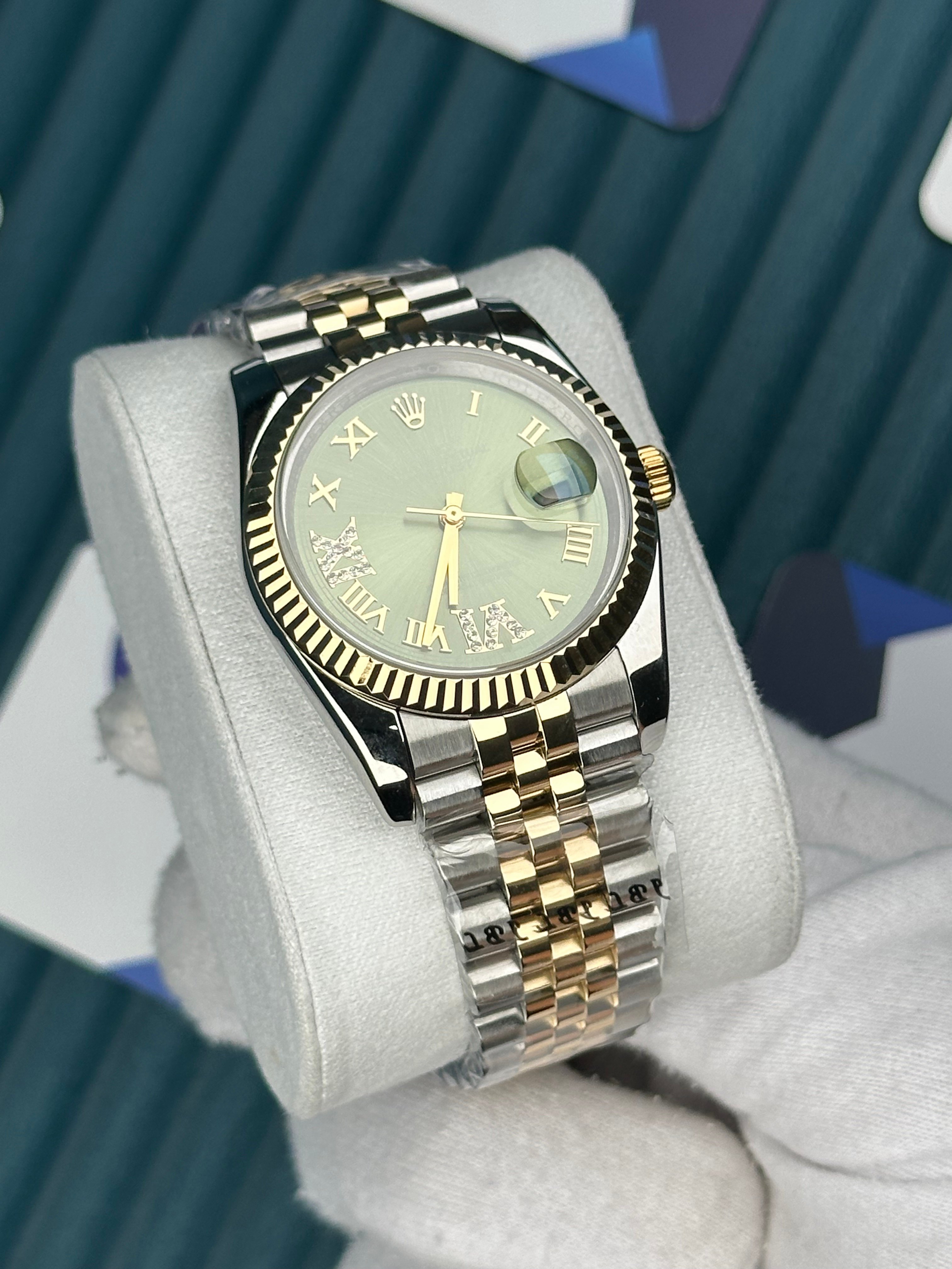 ROLEX 36 YEŞİL KADRAN ROMA PIRLANTA INDEX GOLD-SILVER JUBILEE