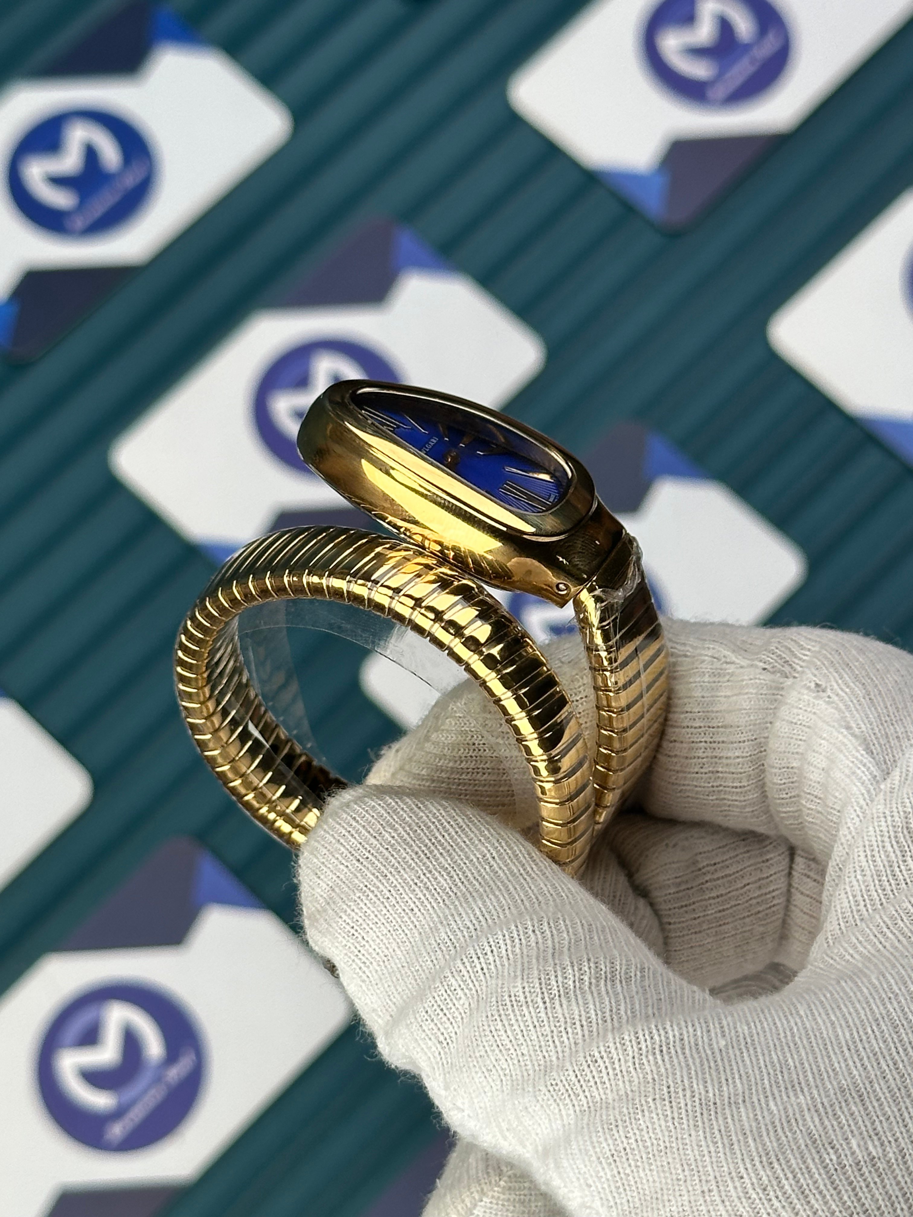 BVLGARI SERPENTI BLUE DIAL GOLD SHORT TUBOGAS