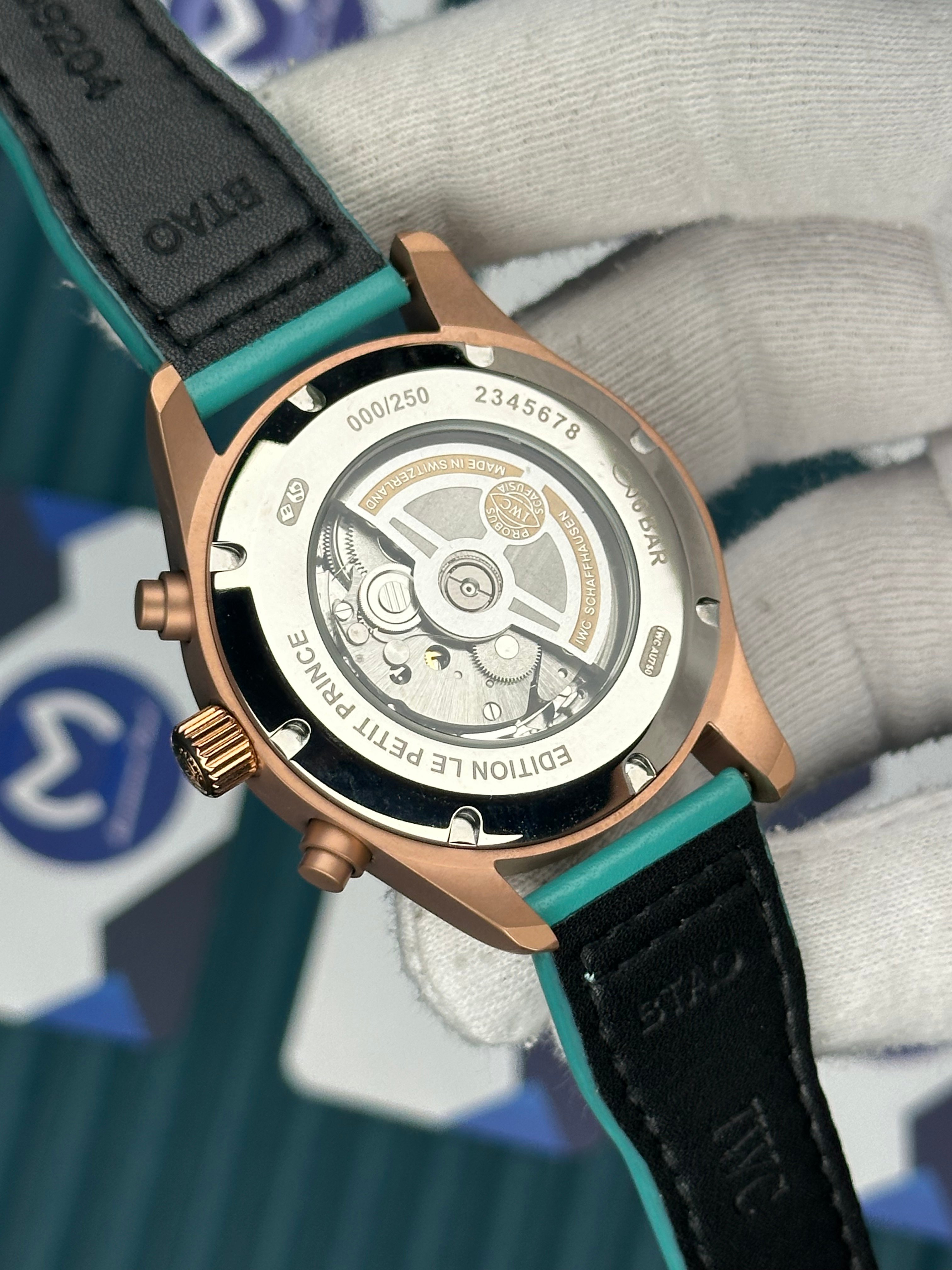 IWC Chronograph Rose Case Turquoise Cord  Automatic