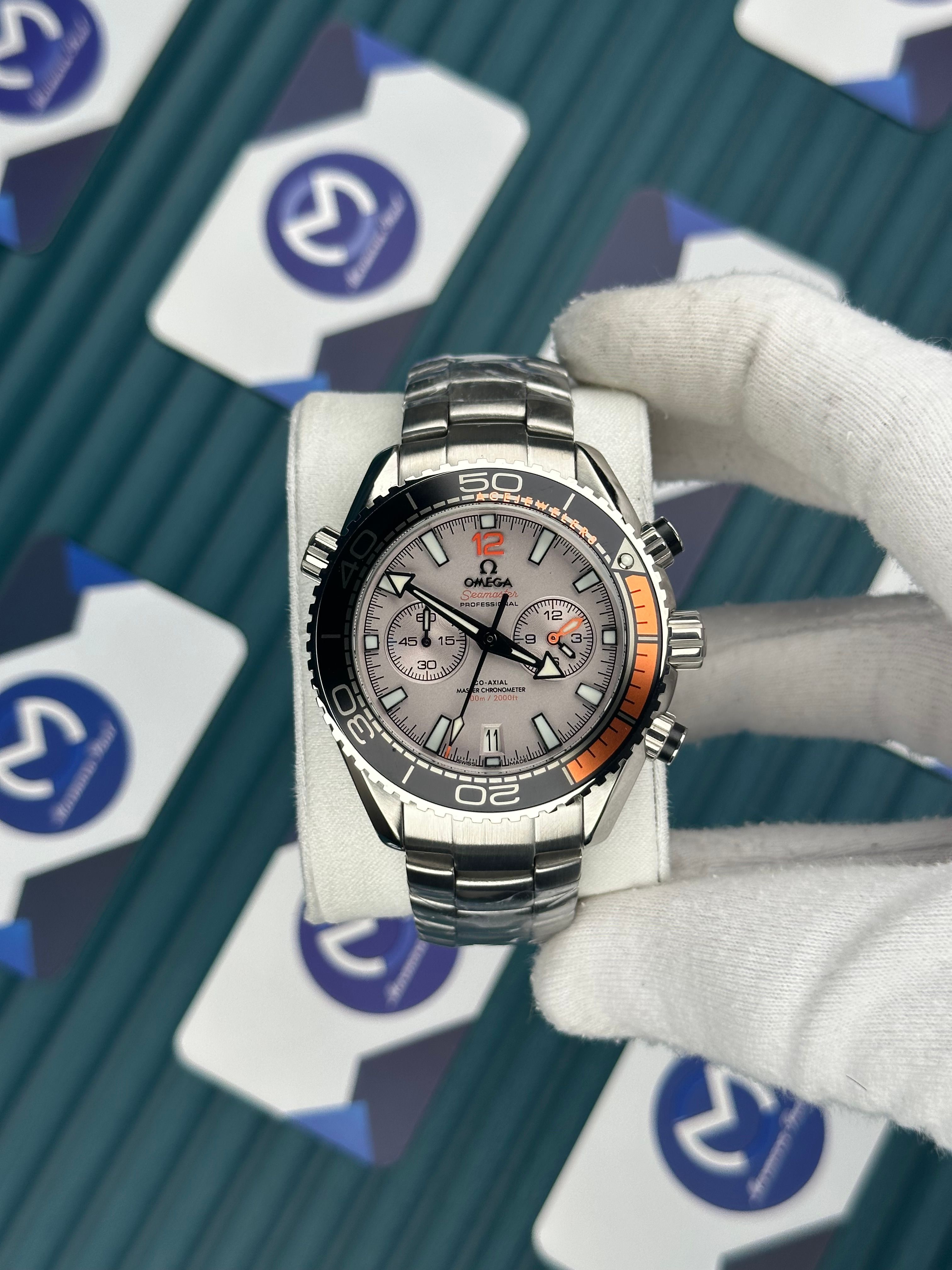 Omega Seamaster Planet Ocean Turuncu Siyah Fonksiyonlu Gri Kadran