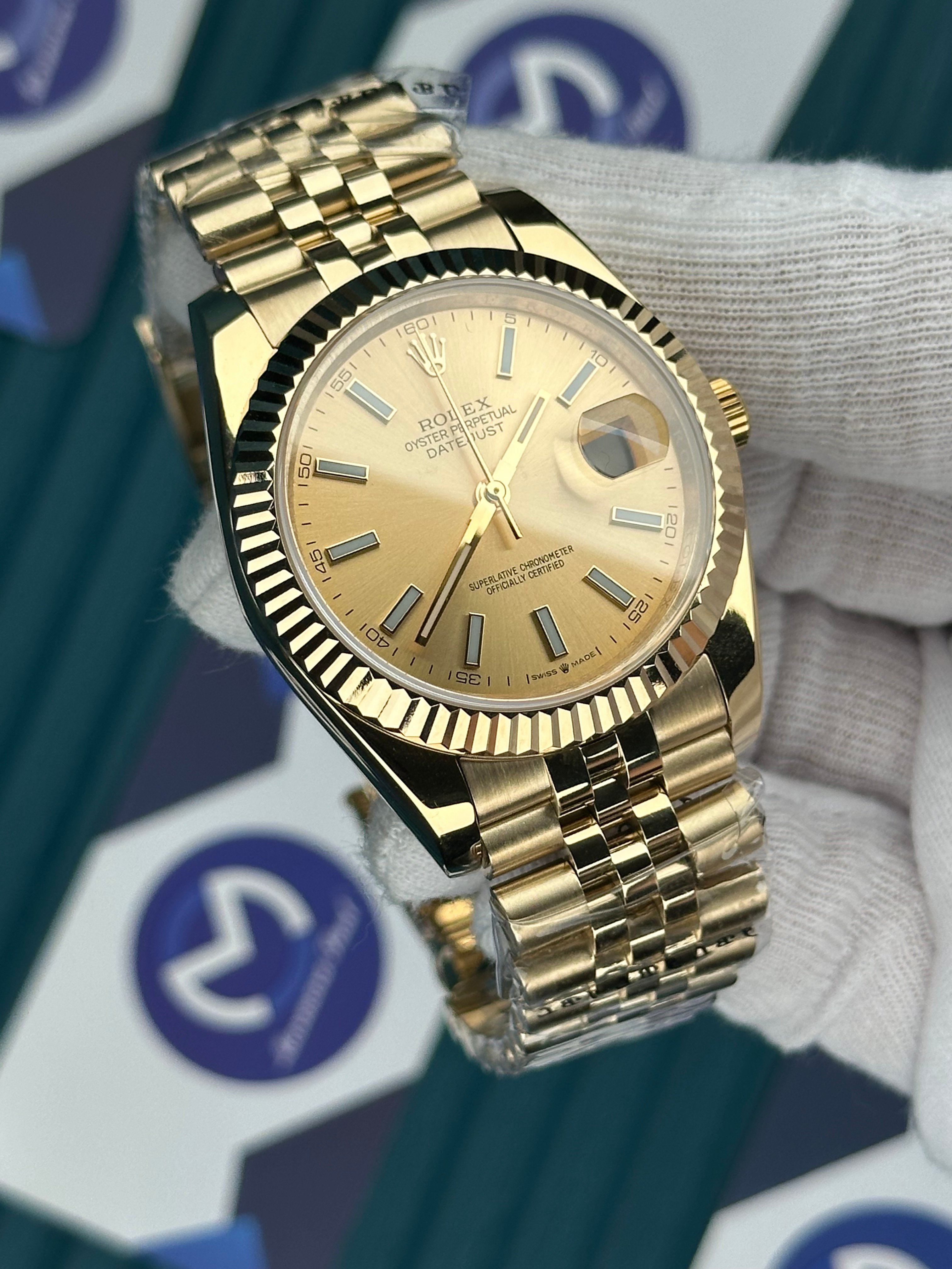 ROLEX DATEJUST GOLD DIAL GOLD JUBILE