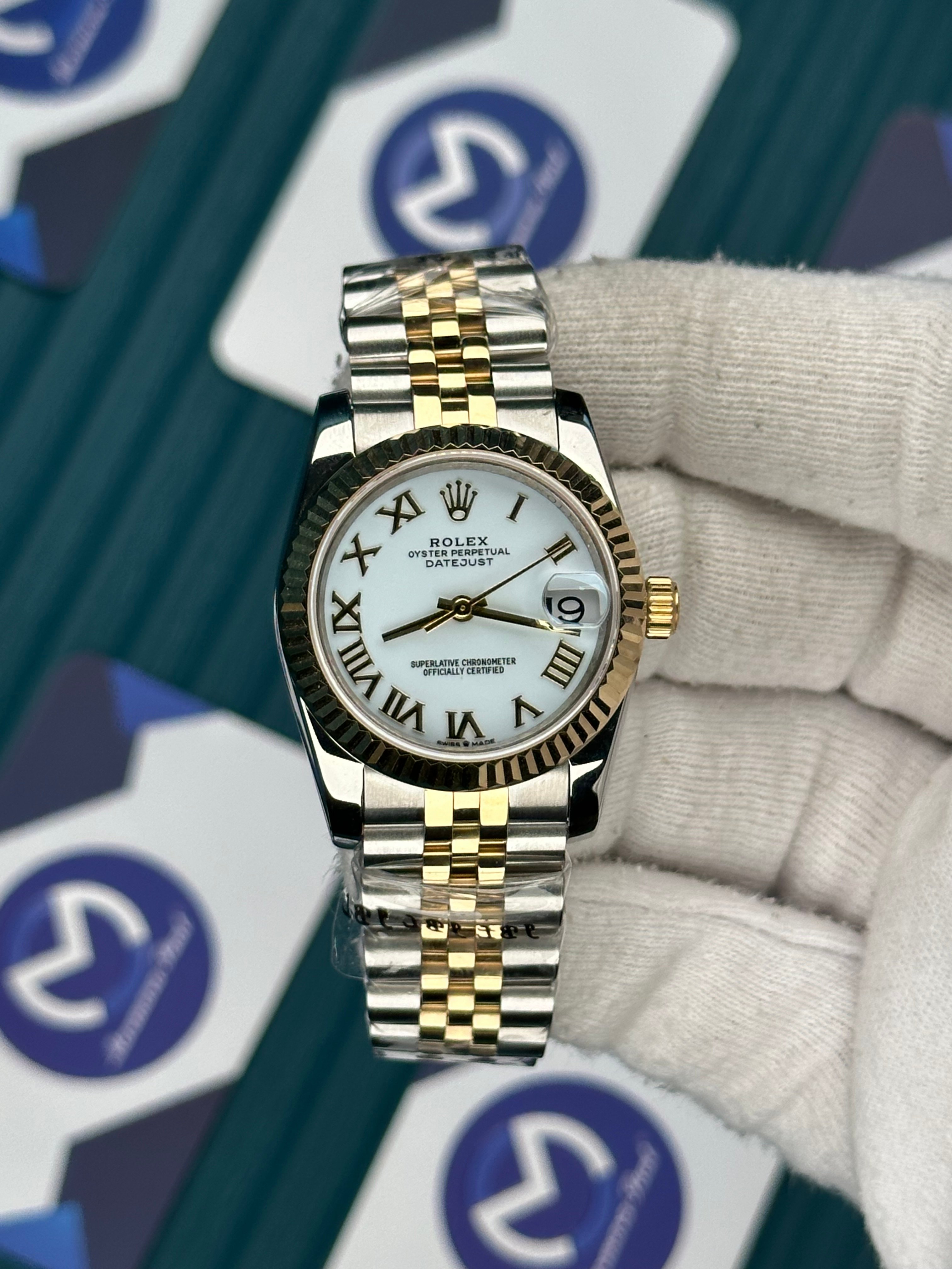 ROLEX 31 WHITE DIAL ROMA INDEX GOLD-SILVER JUBILEE
