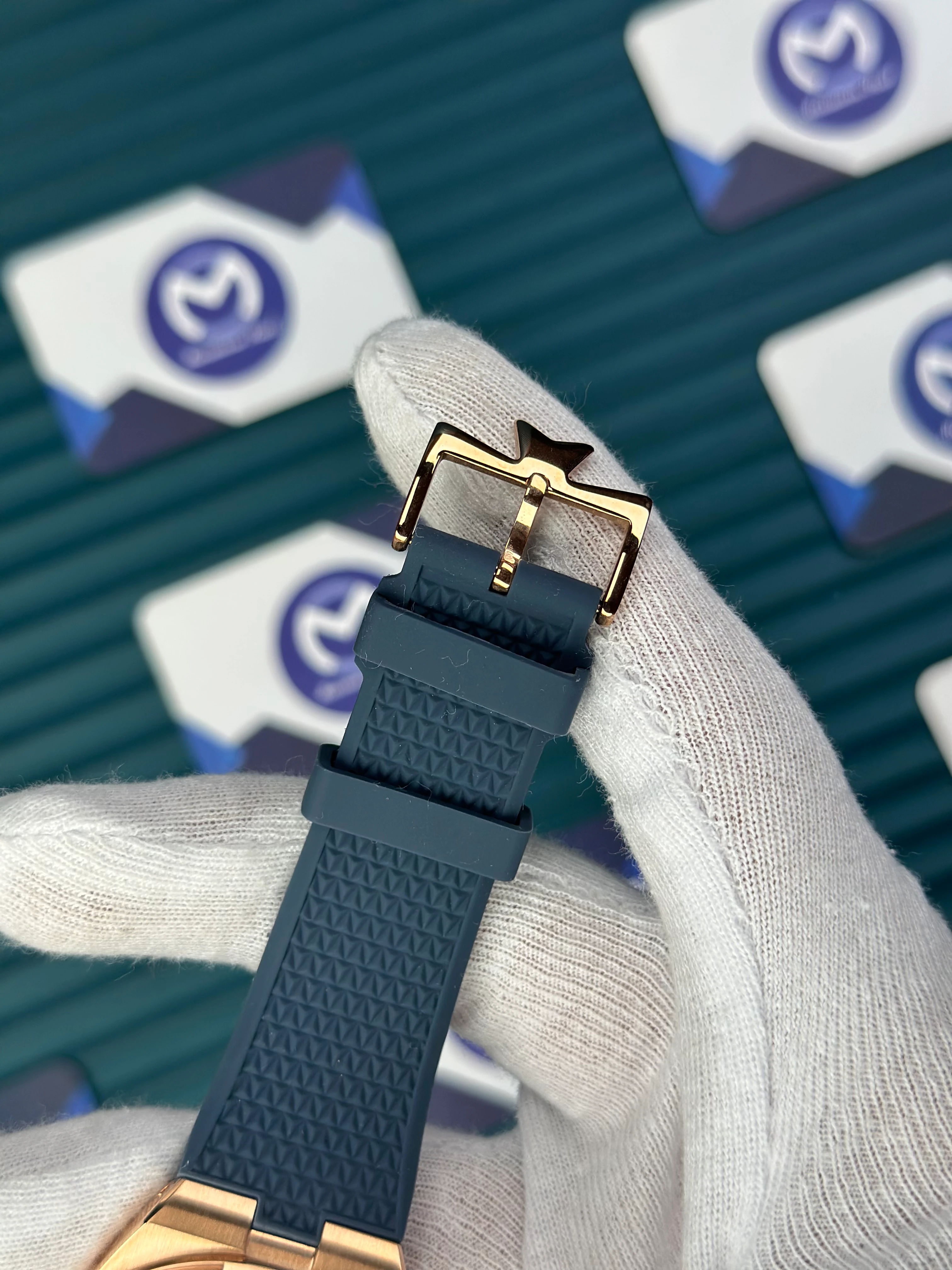 VACHERON CONSTANTIN BLUE DIAL ROSE CASE TOURBILLON OVERSEAS NAVY BLUE RUBBER