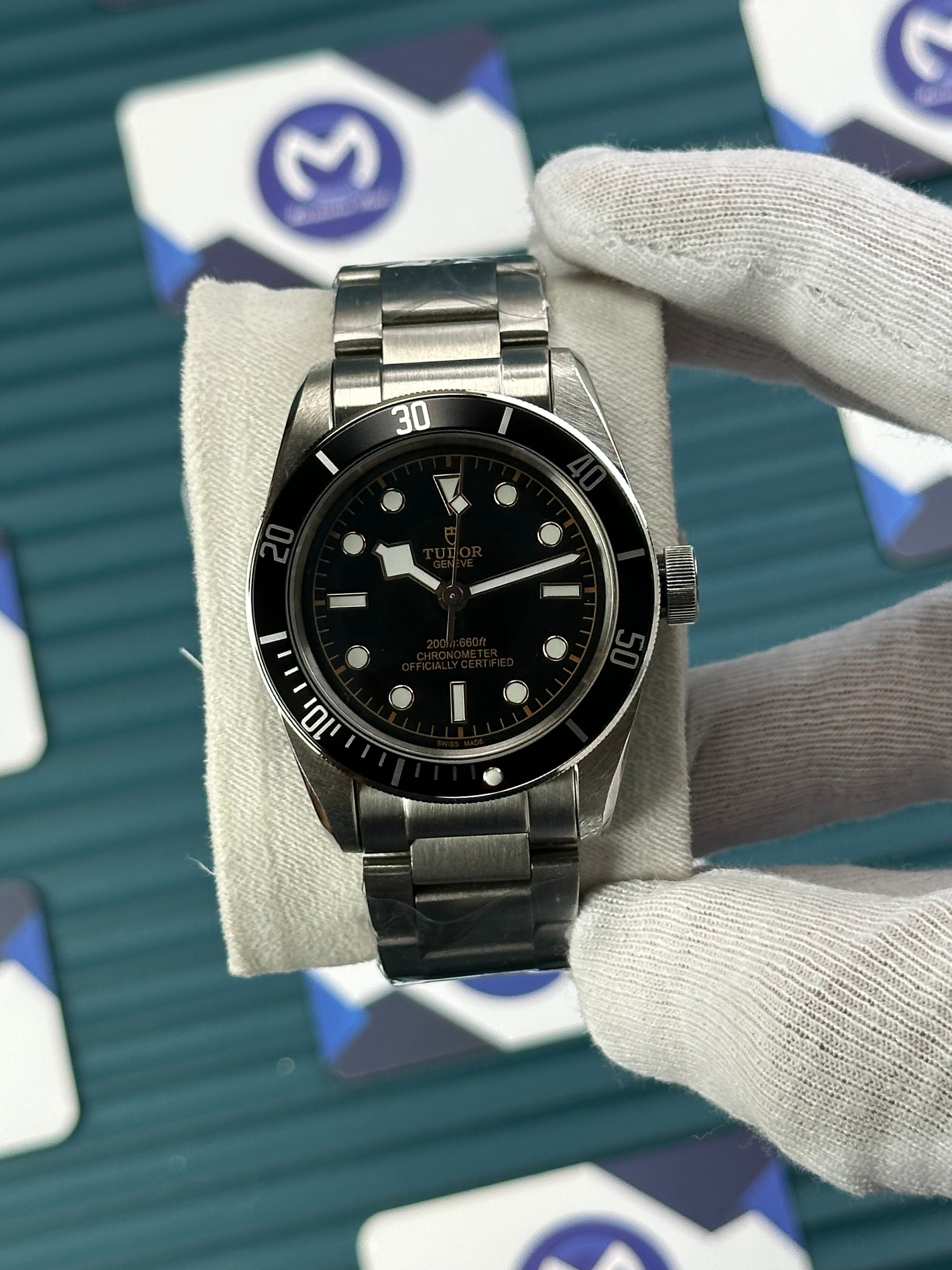 TUDOR BLACK DIAL AND BEZEL SILVER 
