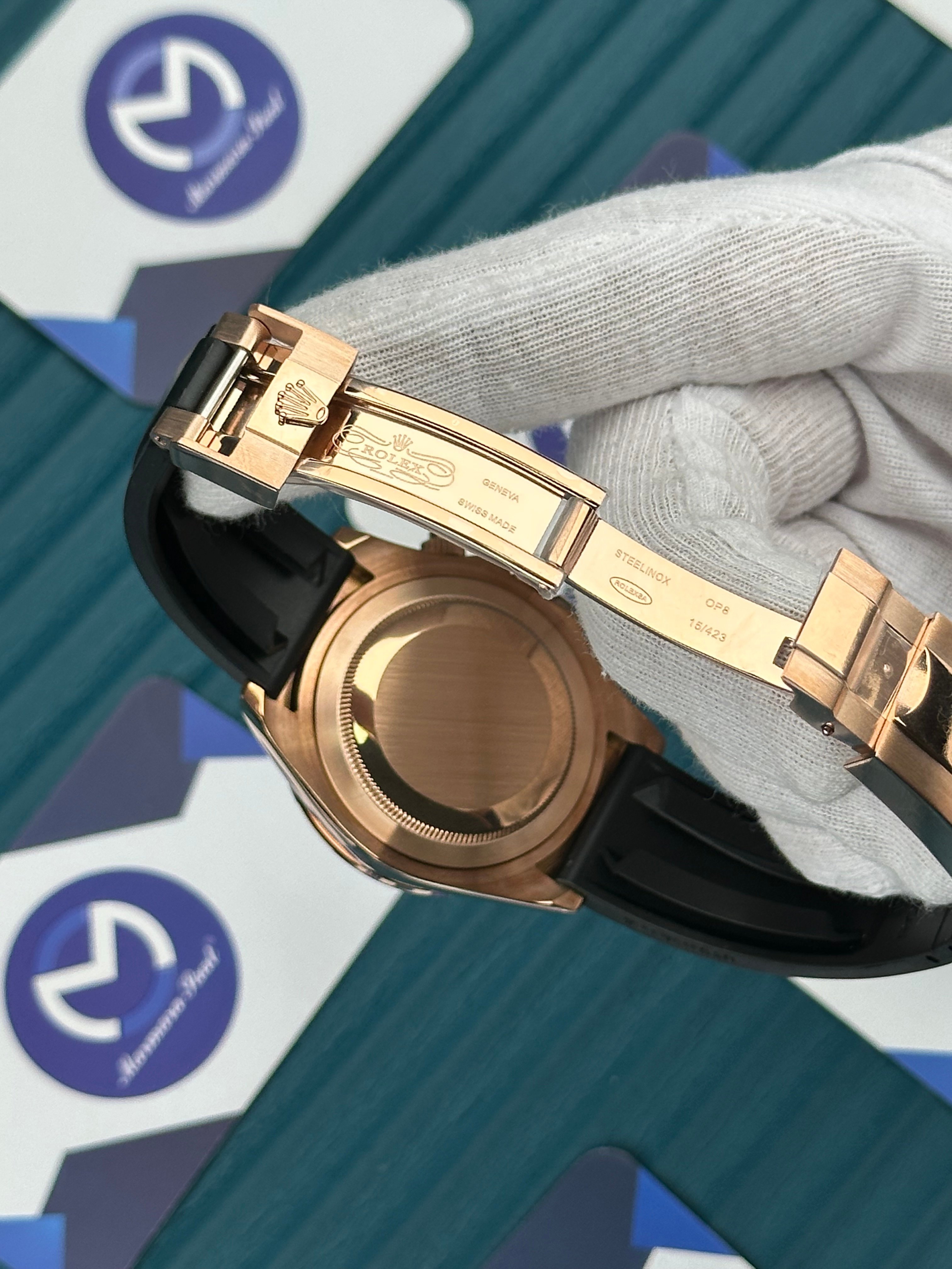 ROLEX DAYTONA CHOCOLATE DIAL ROSE CASE OYSTERFLEX