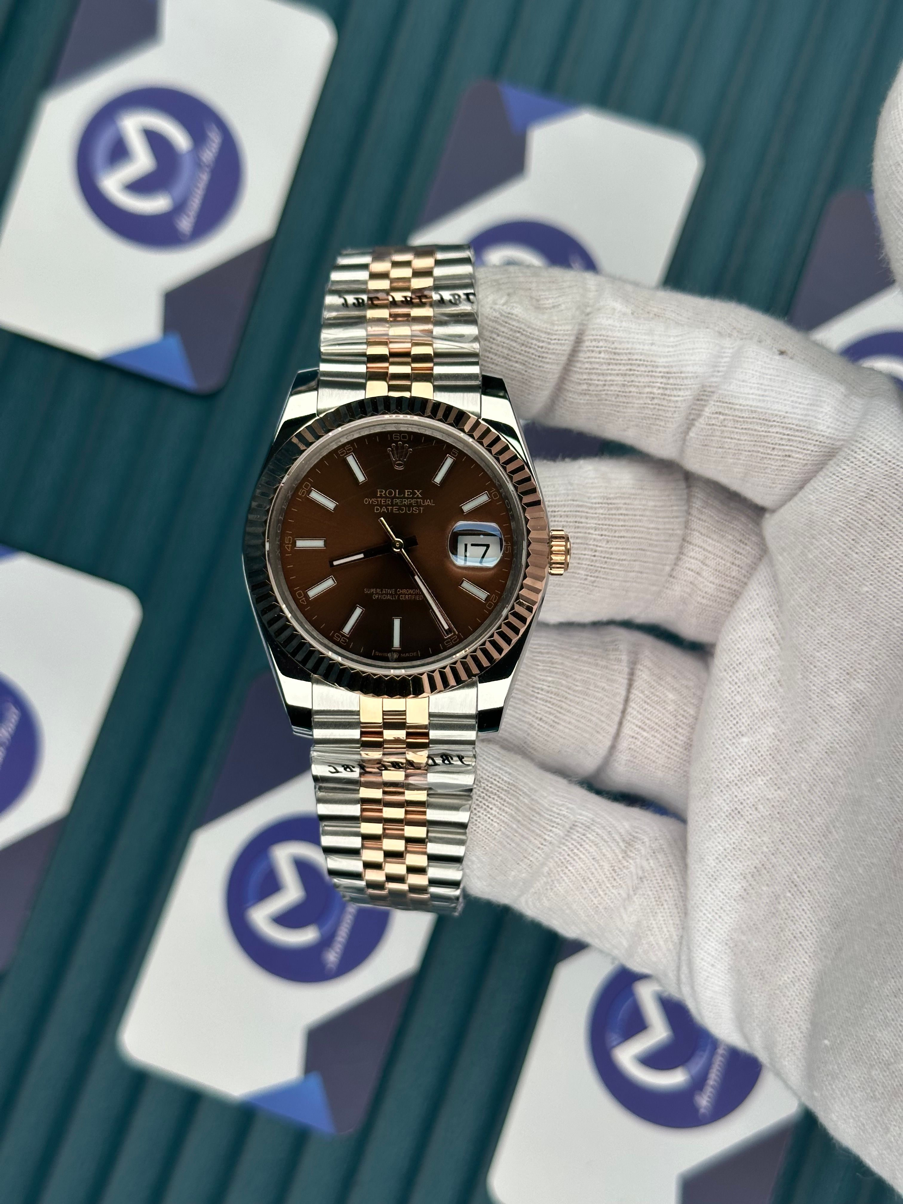 ROLEX DATEJUST CHOCOLATE ROSE-SILVER JUBILE