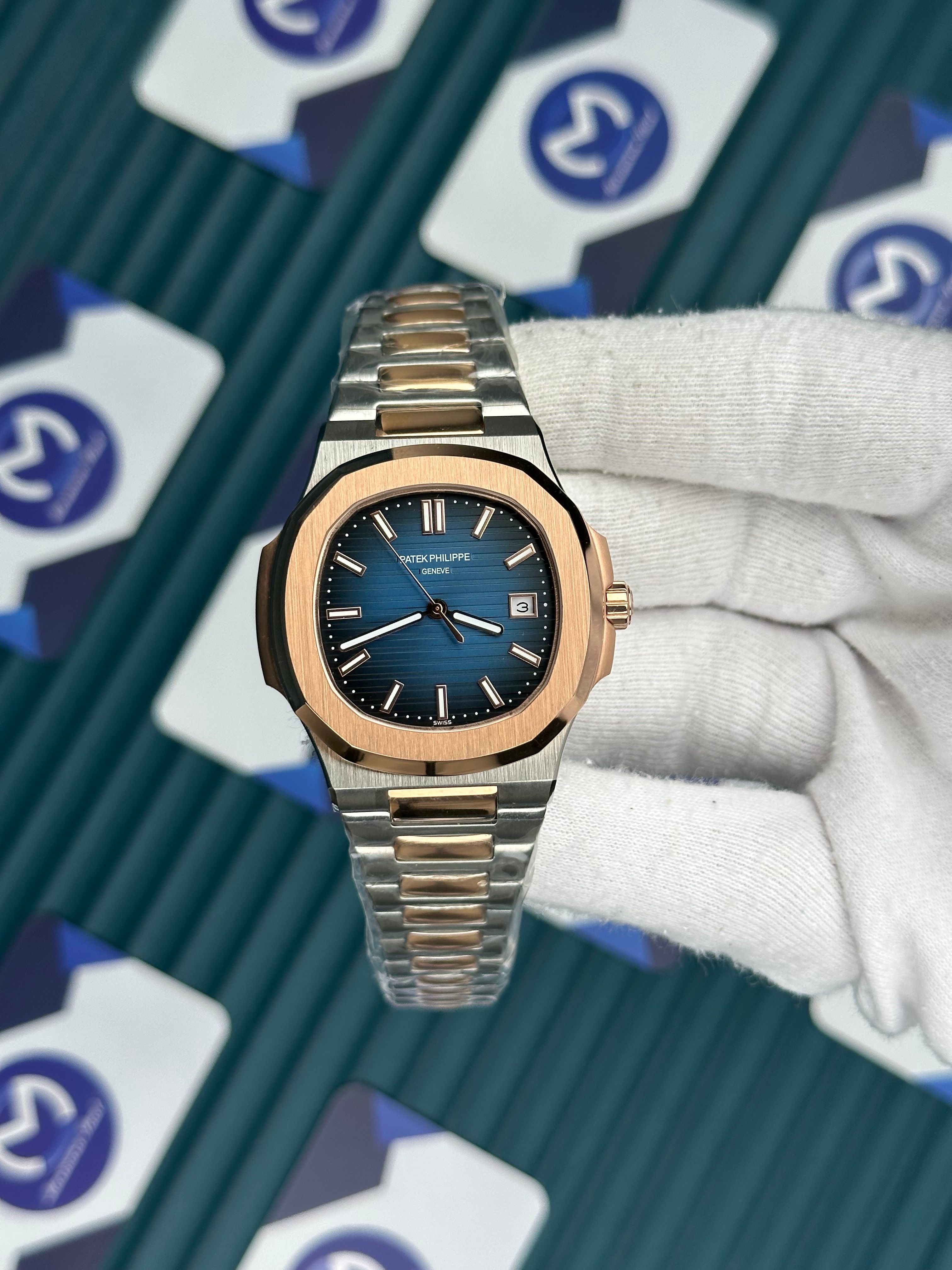 Patek Philippe Silver Rose Kordon Mavi Kadran