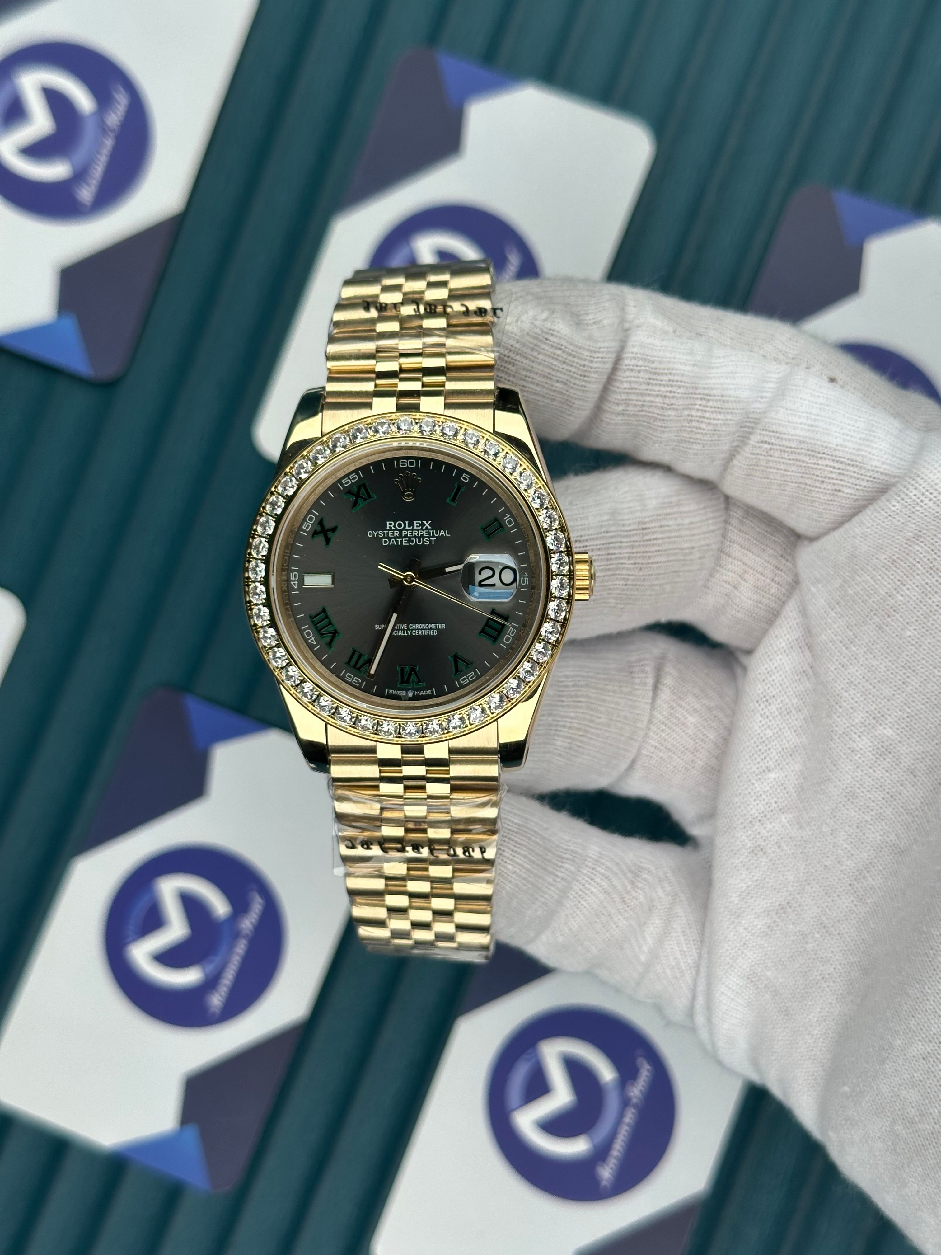 ROLEX DATEJUST ARDUVAZ DIAMOND BEZEL GOLD JUBILE