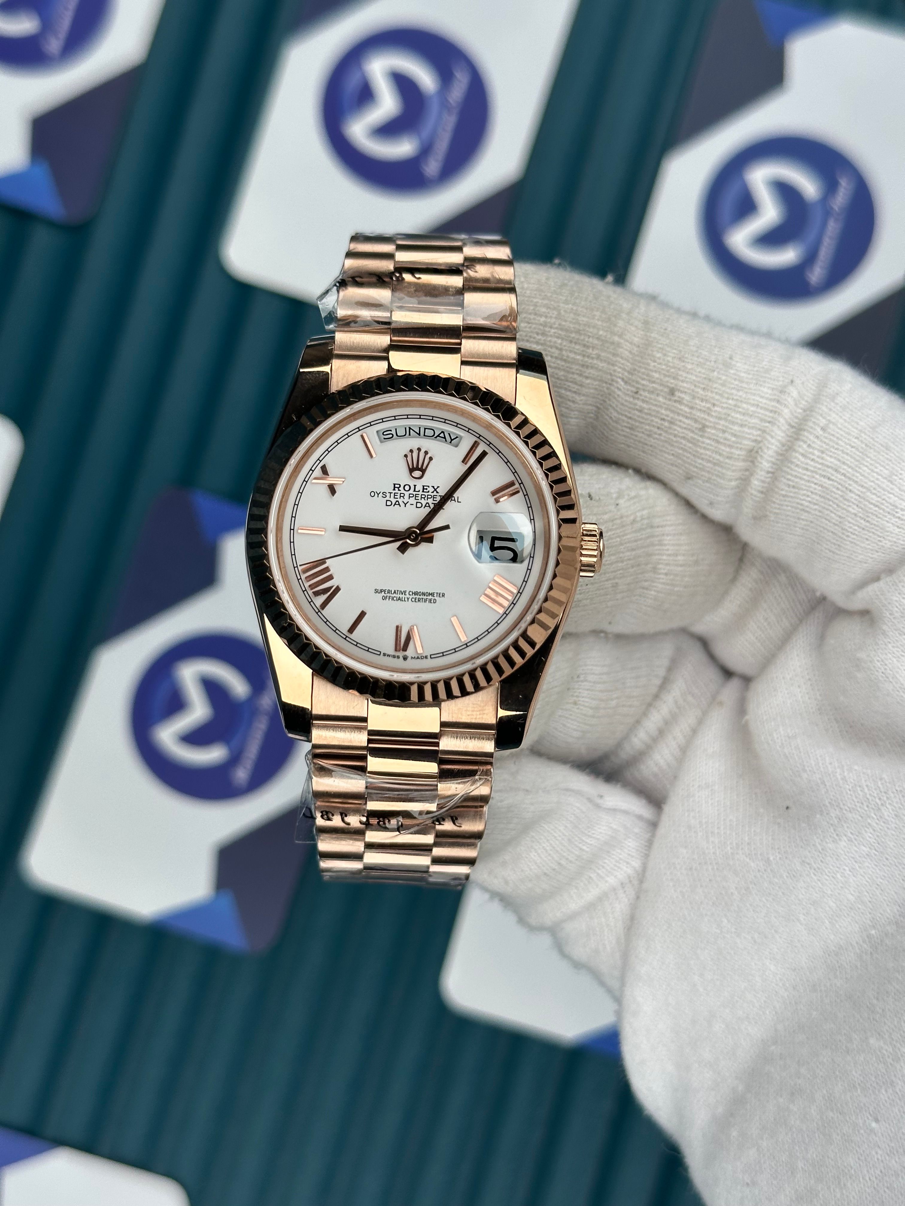 ROLEX 36 BEYAZ KADRAN ROMA INDEX ROSE PRESIDENT