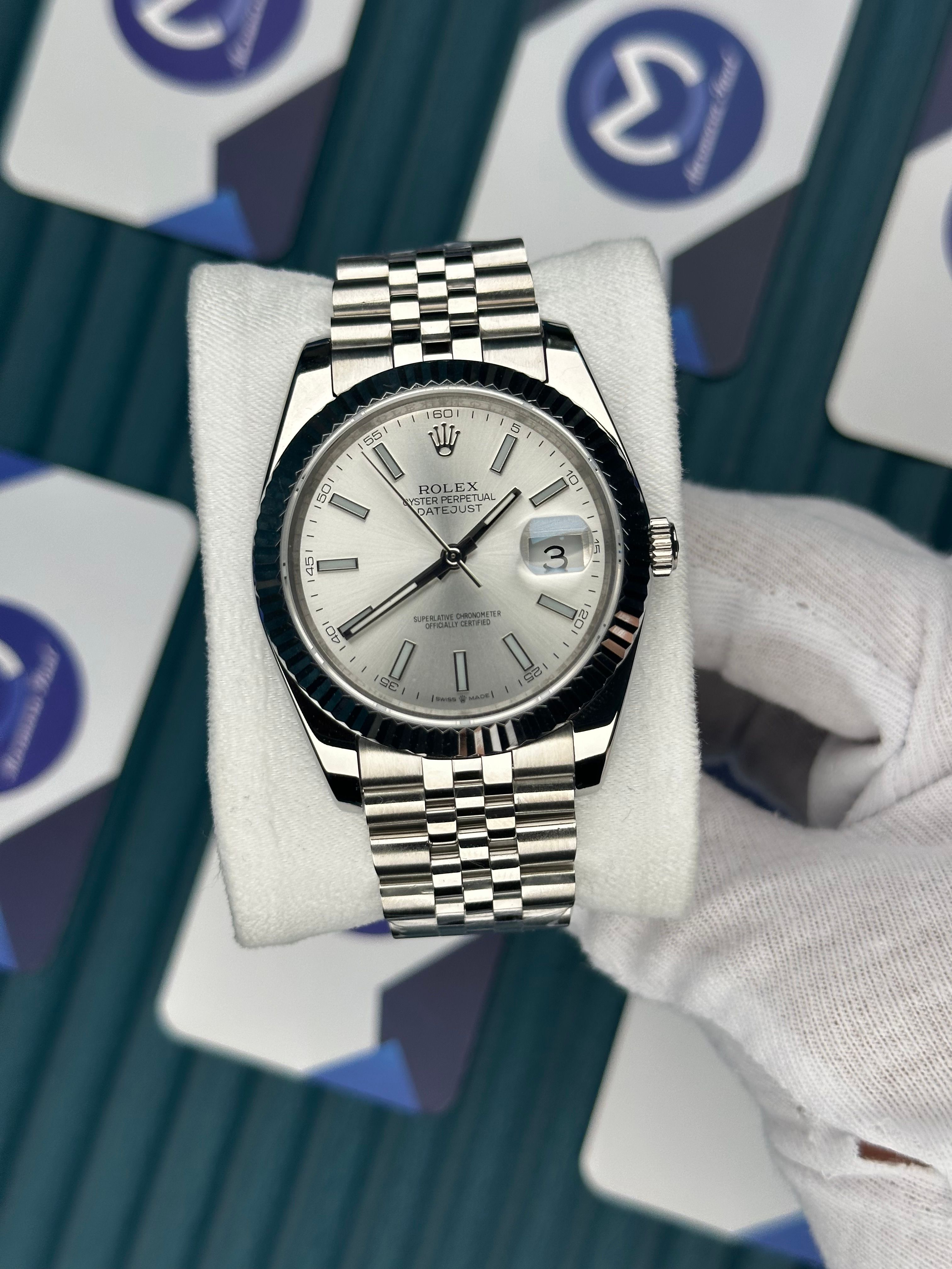 ROLEX DATEJUST WHITE DIAL SILVER JUBILE