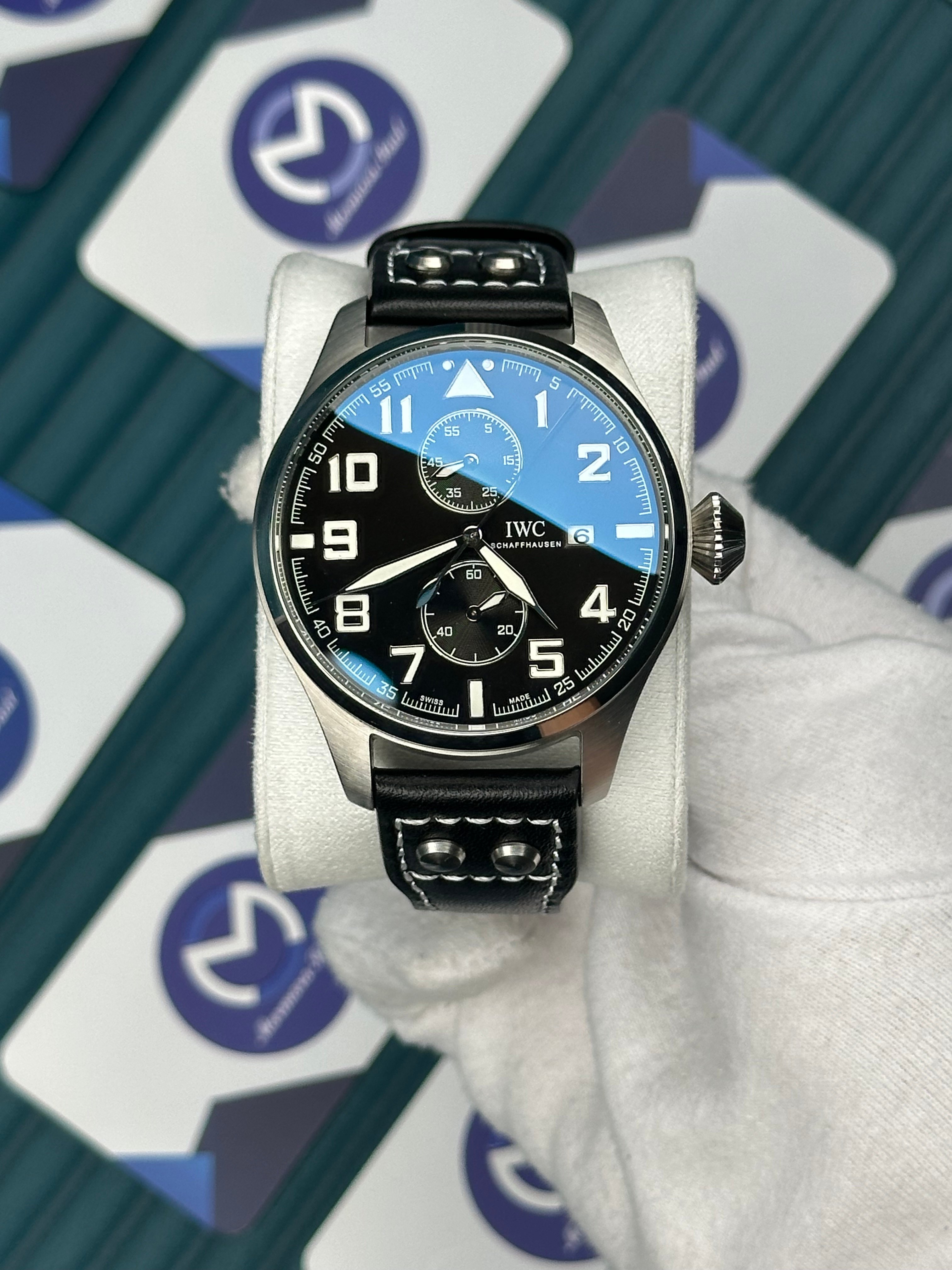 IWC BIG PILOT SILVER CASE BLACK CORD