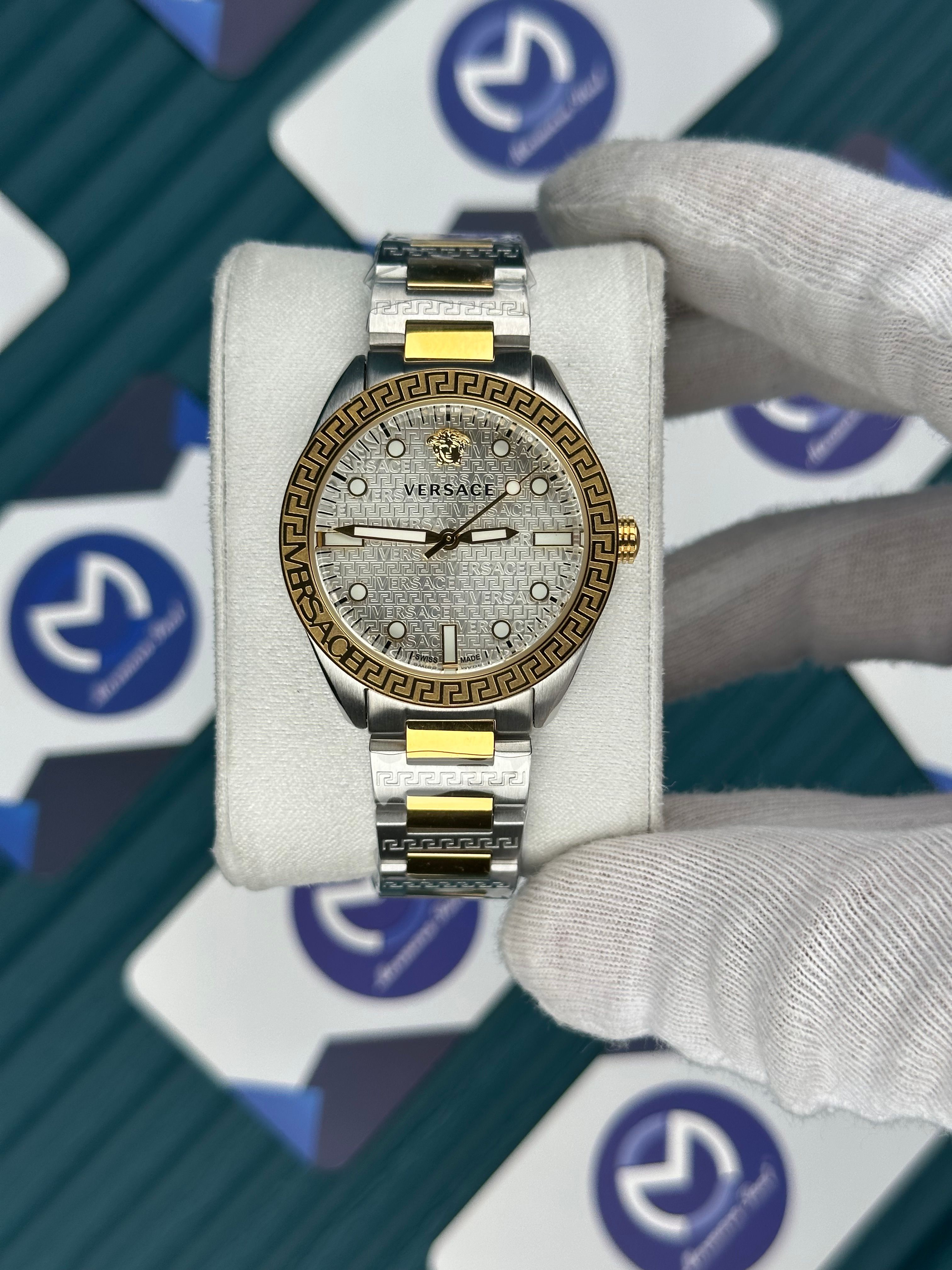 VERSACE 36 DESENLİ BEYAZ KADRAN GOLD-SILVER