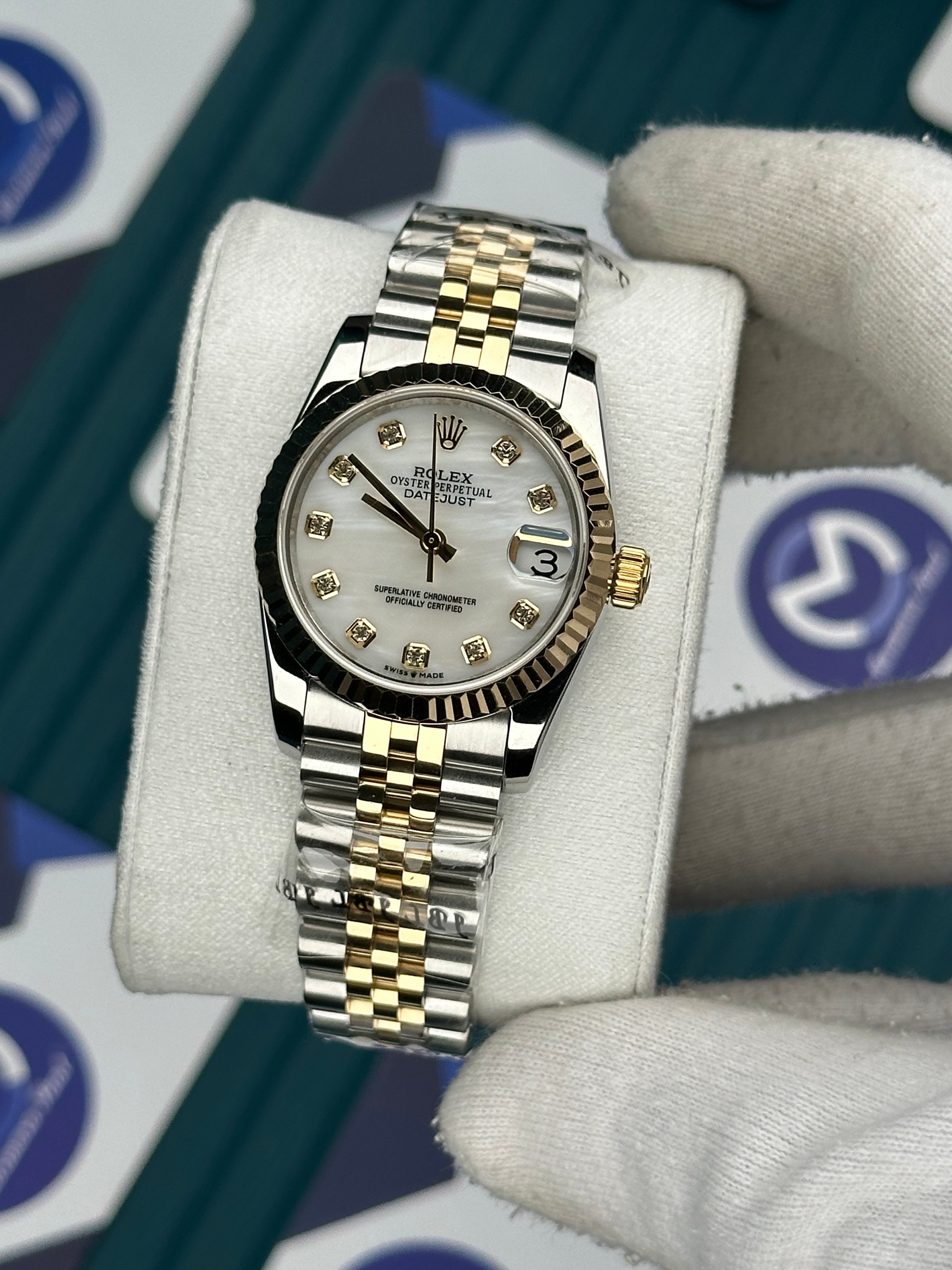 ROLEX 31 SEDEFLİ BEYAZ KADRAN GOLD-SILVER JUBILEE