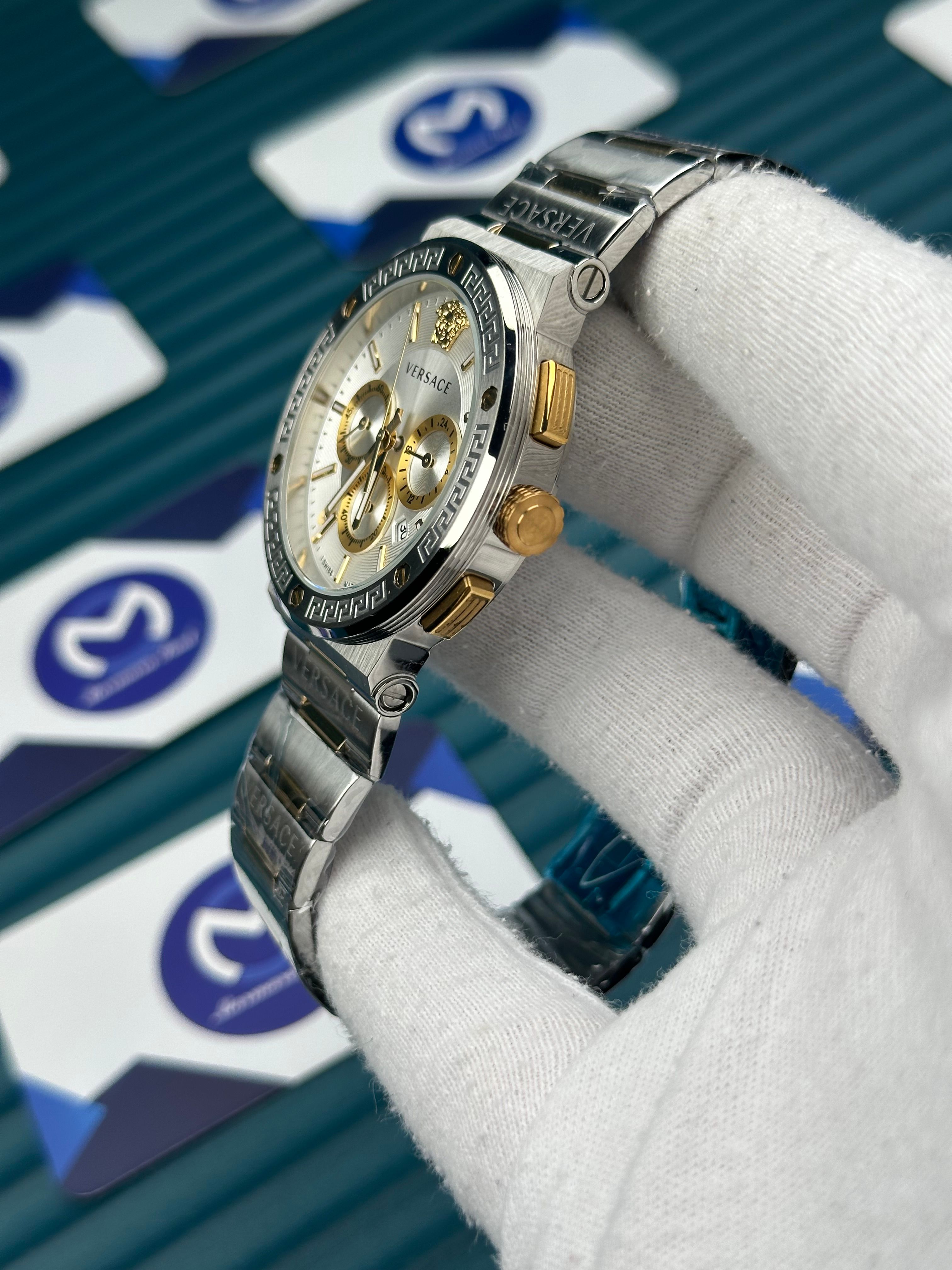 Versace Gold-Silver Beyaz Kadran Gold Fonksiyon