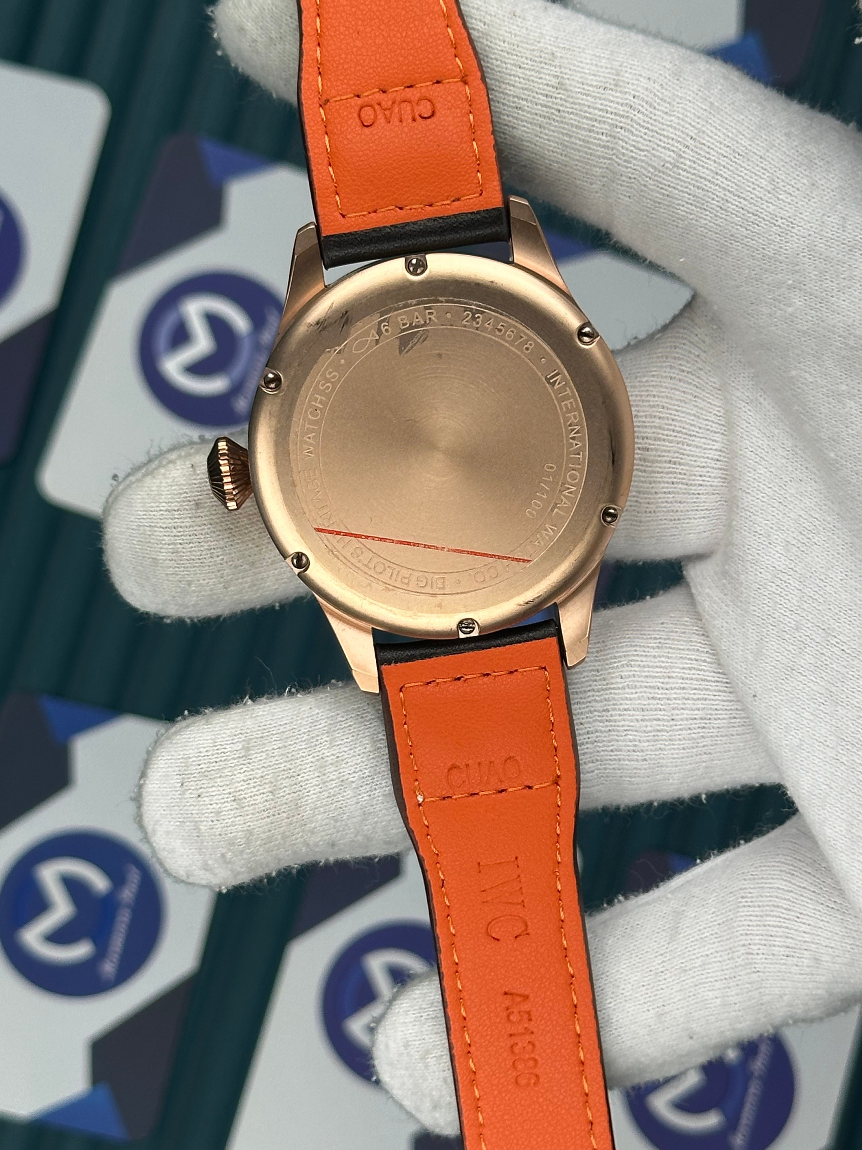 IWC Kahverengi Deri Kordon Saniye Fonksiyonlu Mavi Kadran