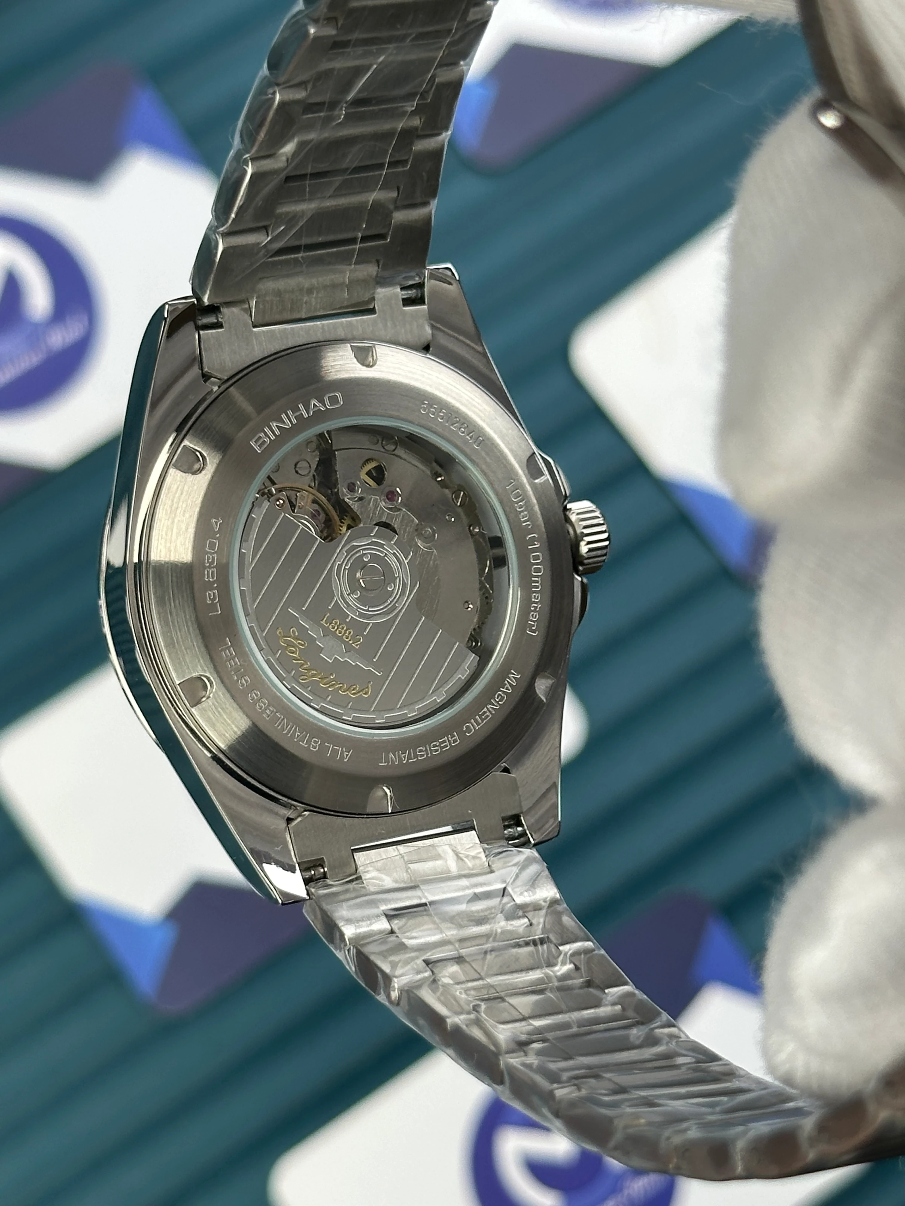 LONGINES CONQUEST AUTOMATIC BLACK DIAL SILVER 