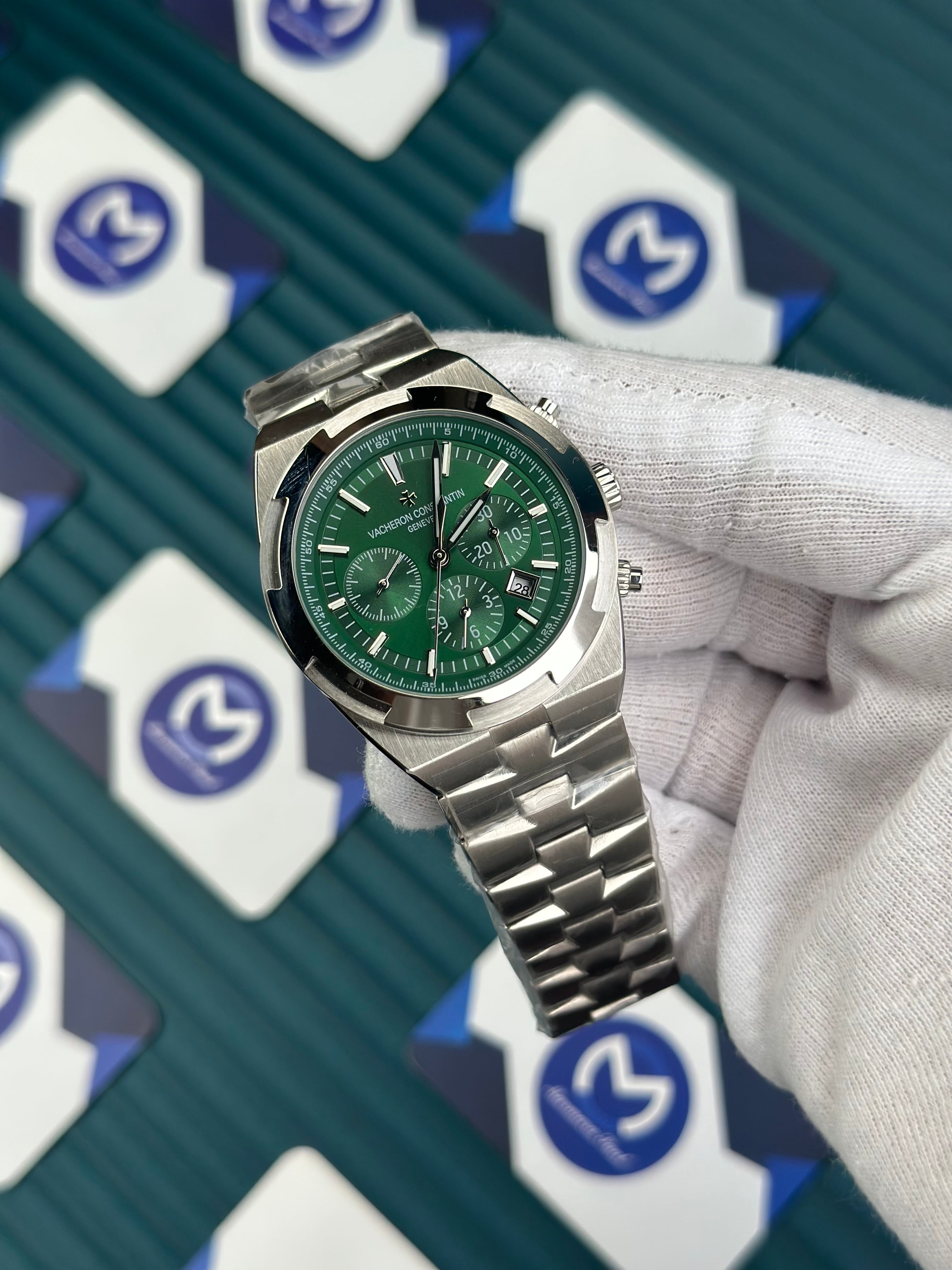 VACHERON CONSTANTIN GREEN OVERSEAS CHRONOGRAPH SILVER
