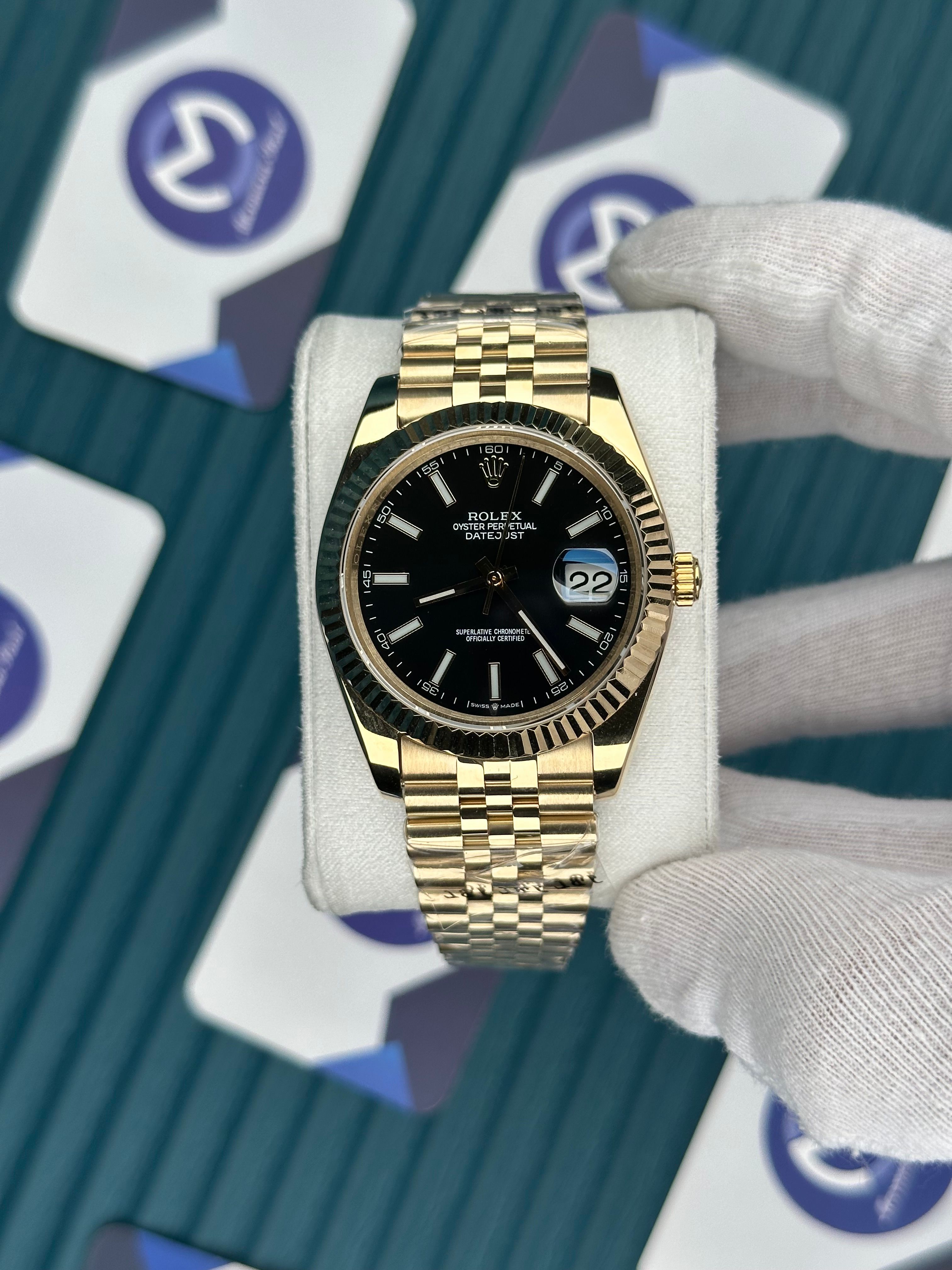 ROLEX DATEJUST GOLD JUBILE BLACK DIAL
