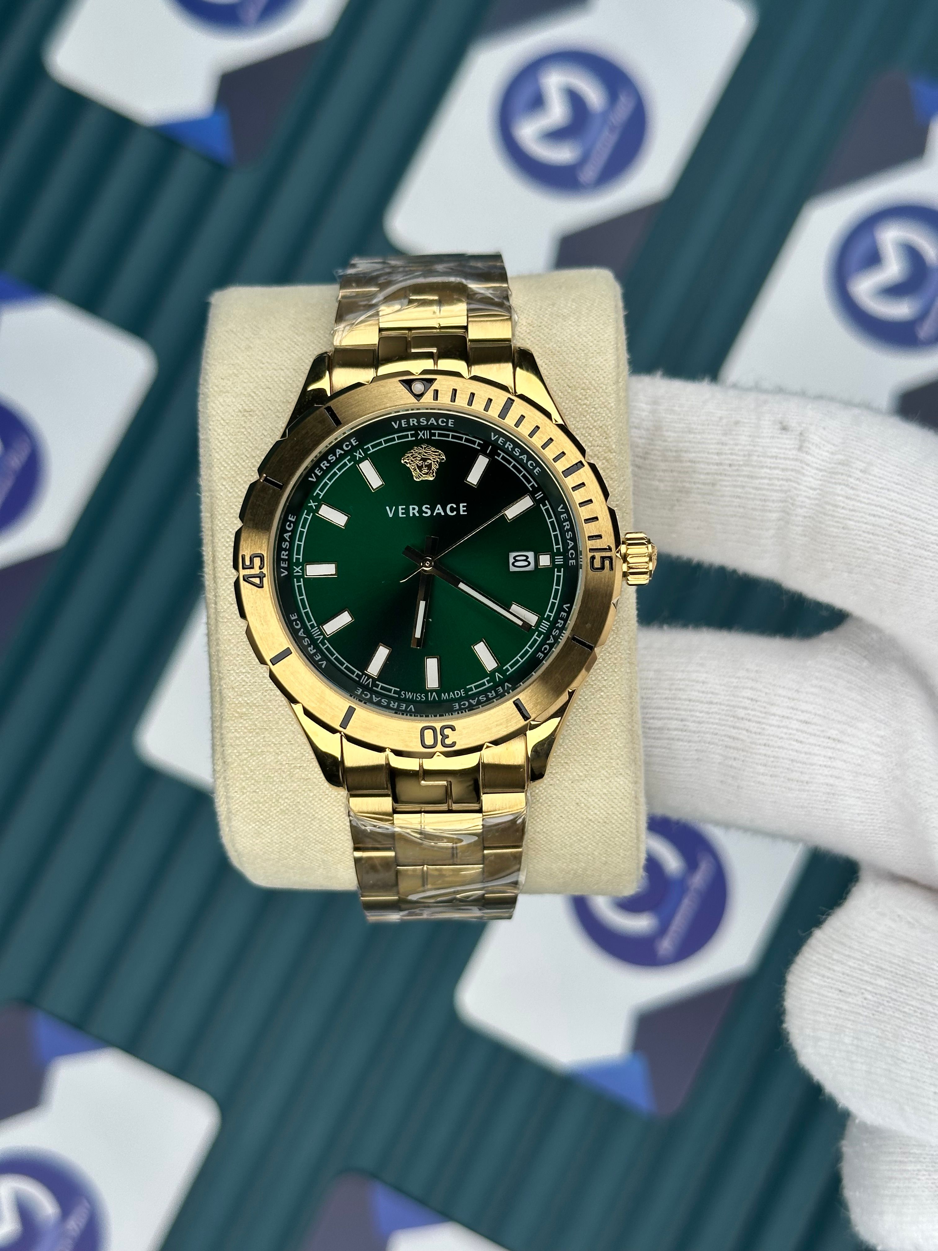 Versace Gold Kordon Yeşil  Kadran
