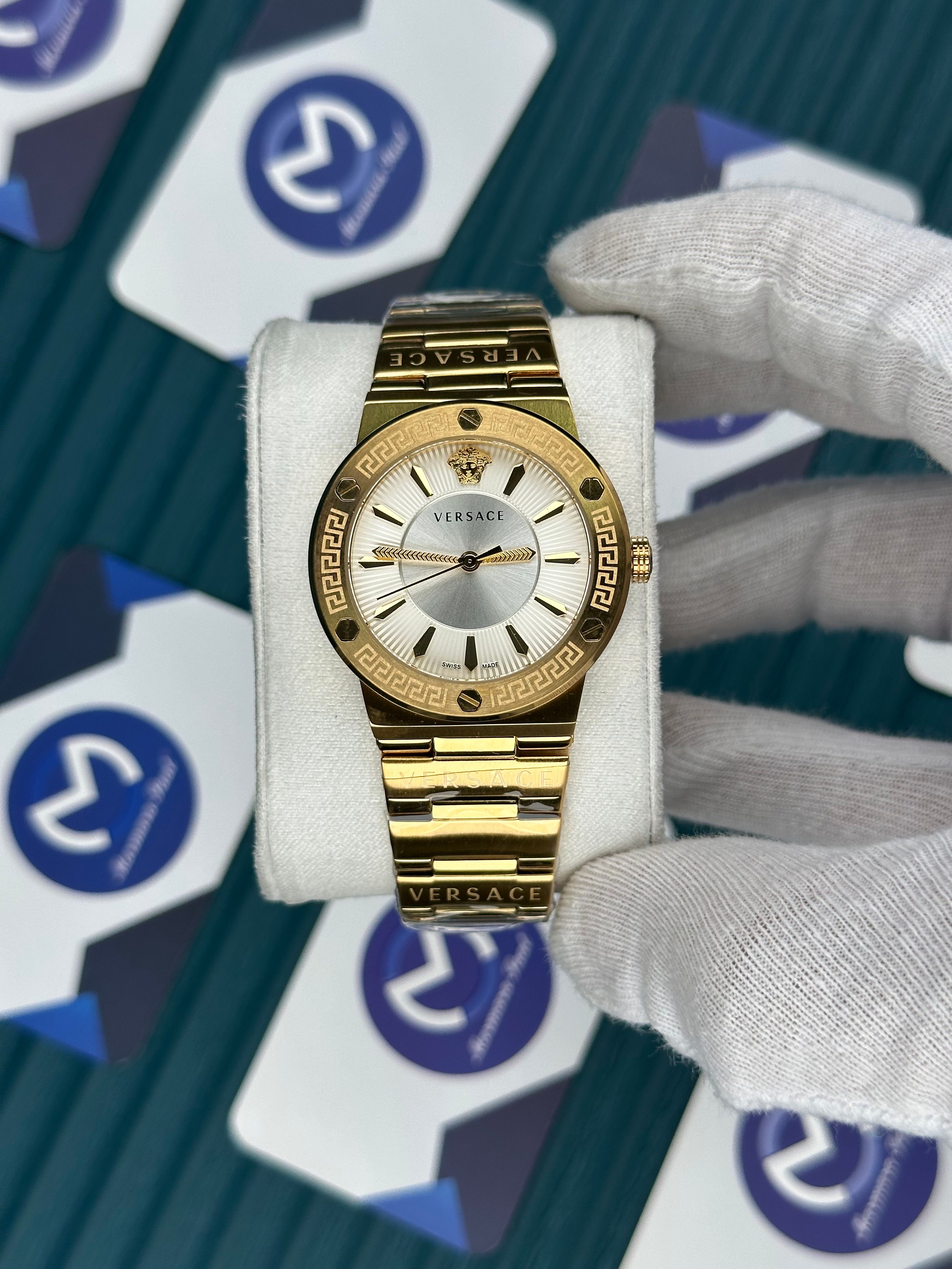 VERSACE 36 WHITE DIAL GOLD LADY