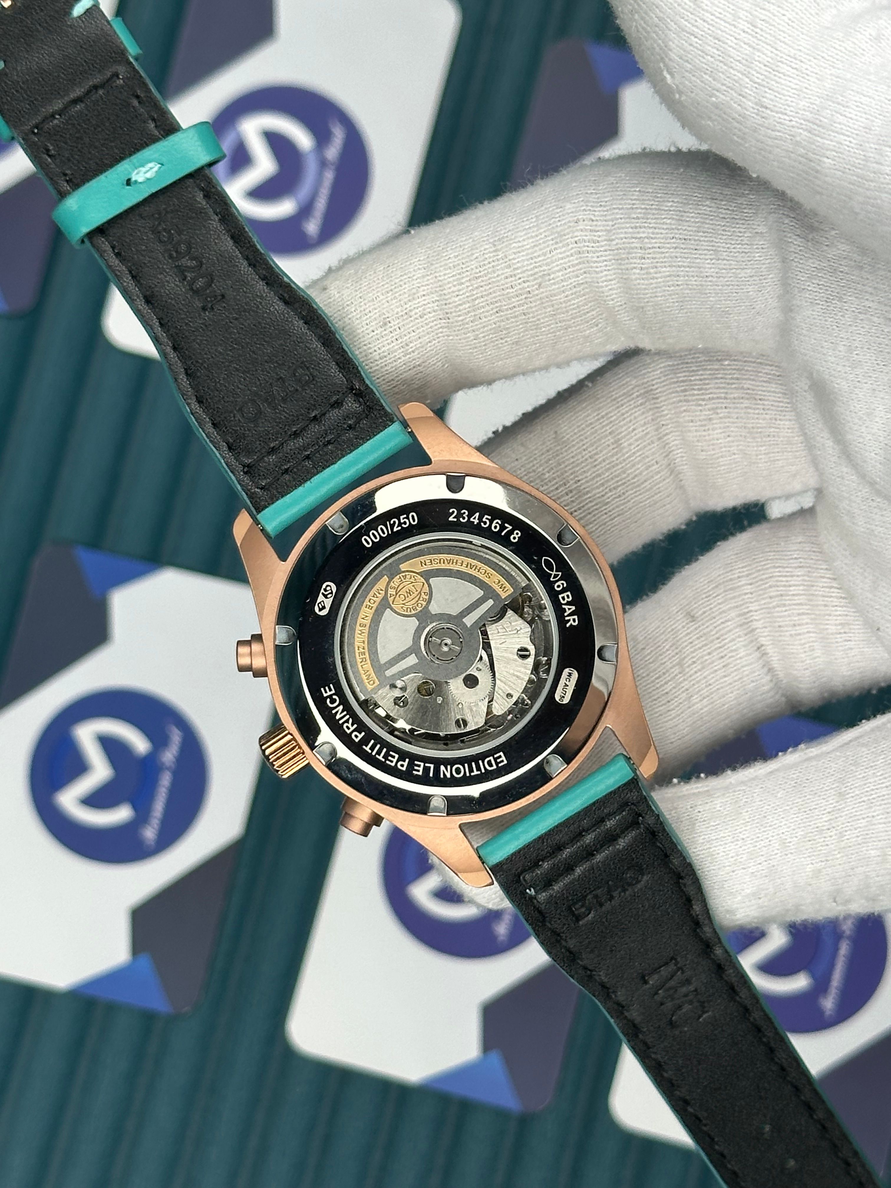 IWC Chronograph Rose Case Turquoise Cord  Automatic