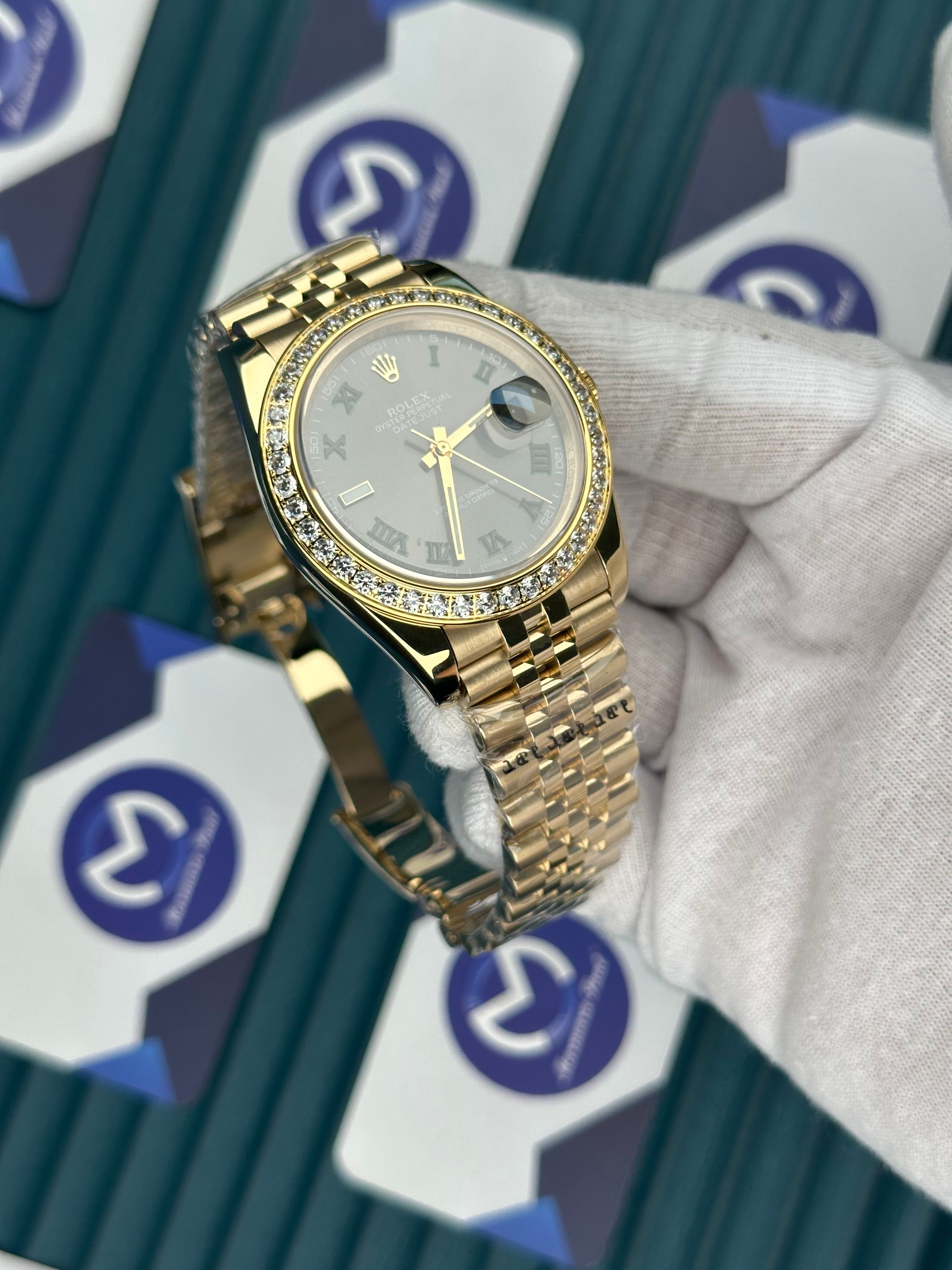 ROLEX DATEJUST ARDUVAZ DIAMOND BEZEL GOLD JUBILE