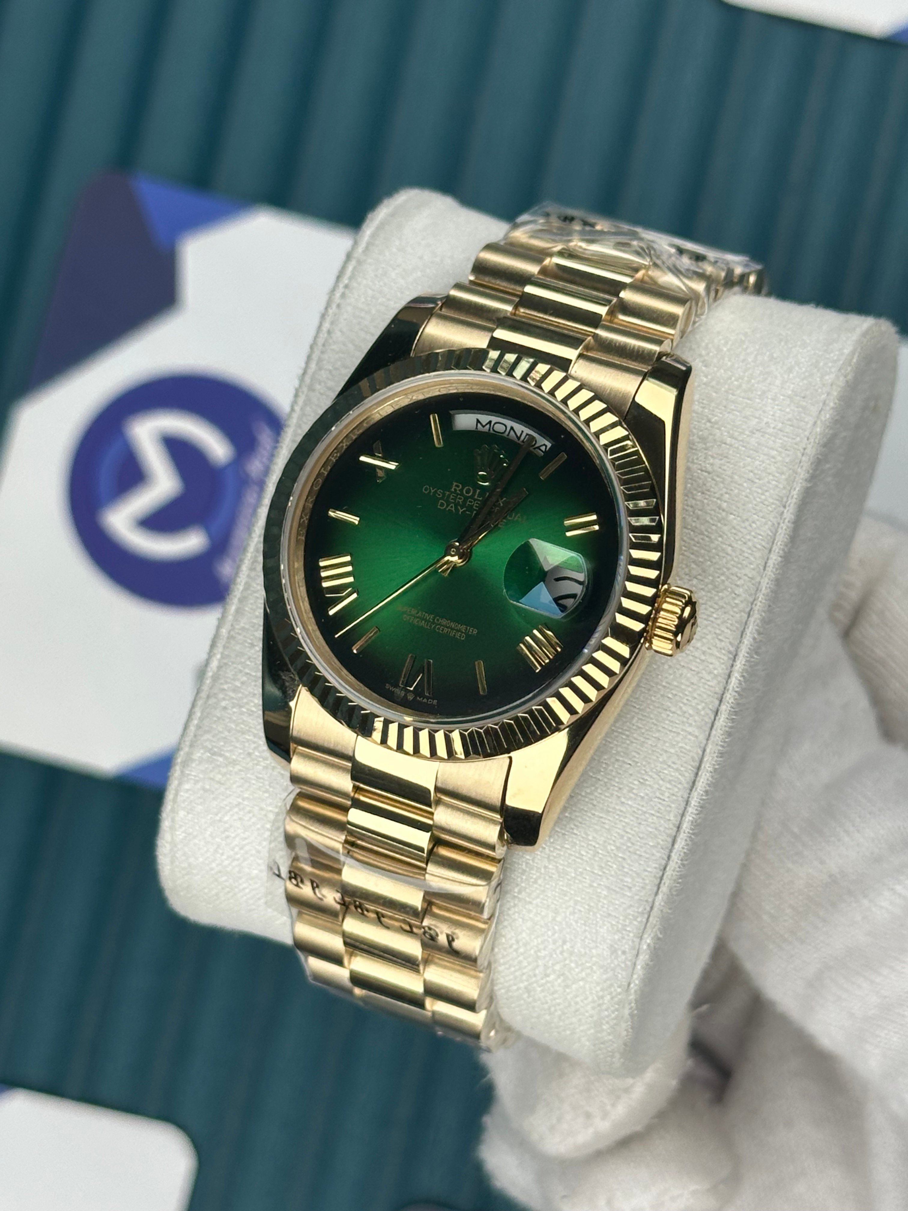 ROLEX 36 DAYDATE GREEN GOLD PRESIDENT