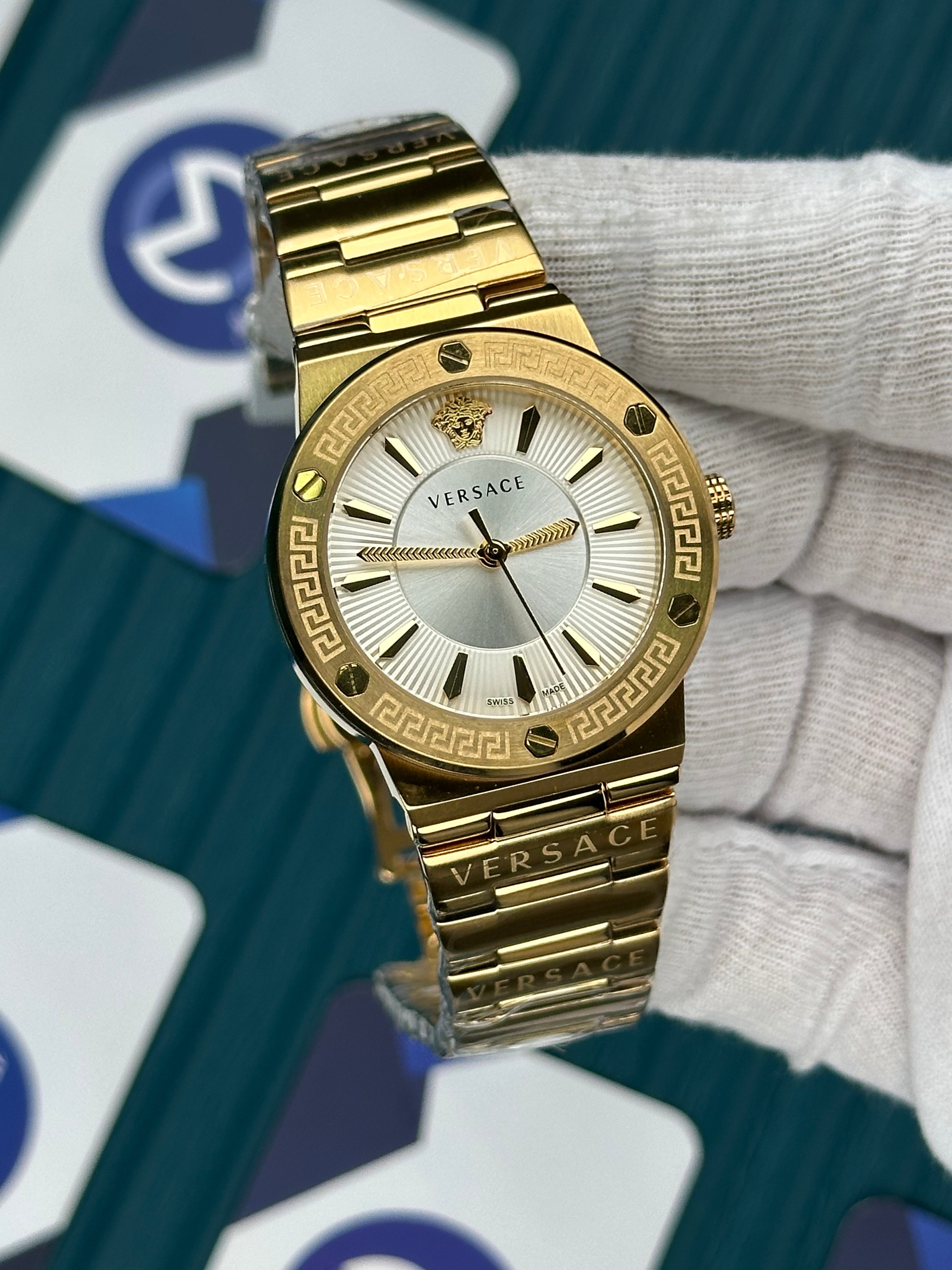 VERSACE 36 WHITE DIAL GOLD LADY